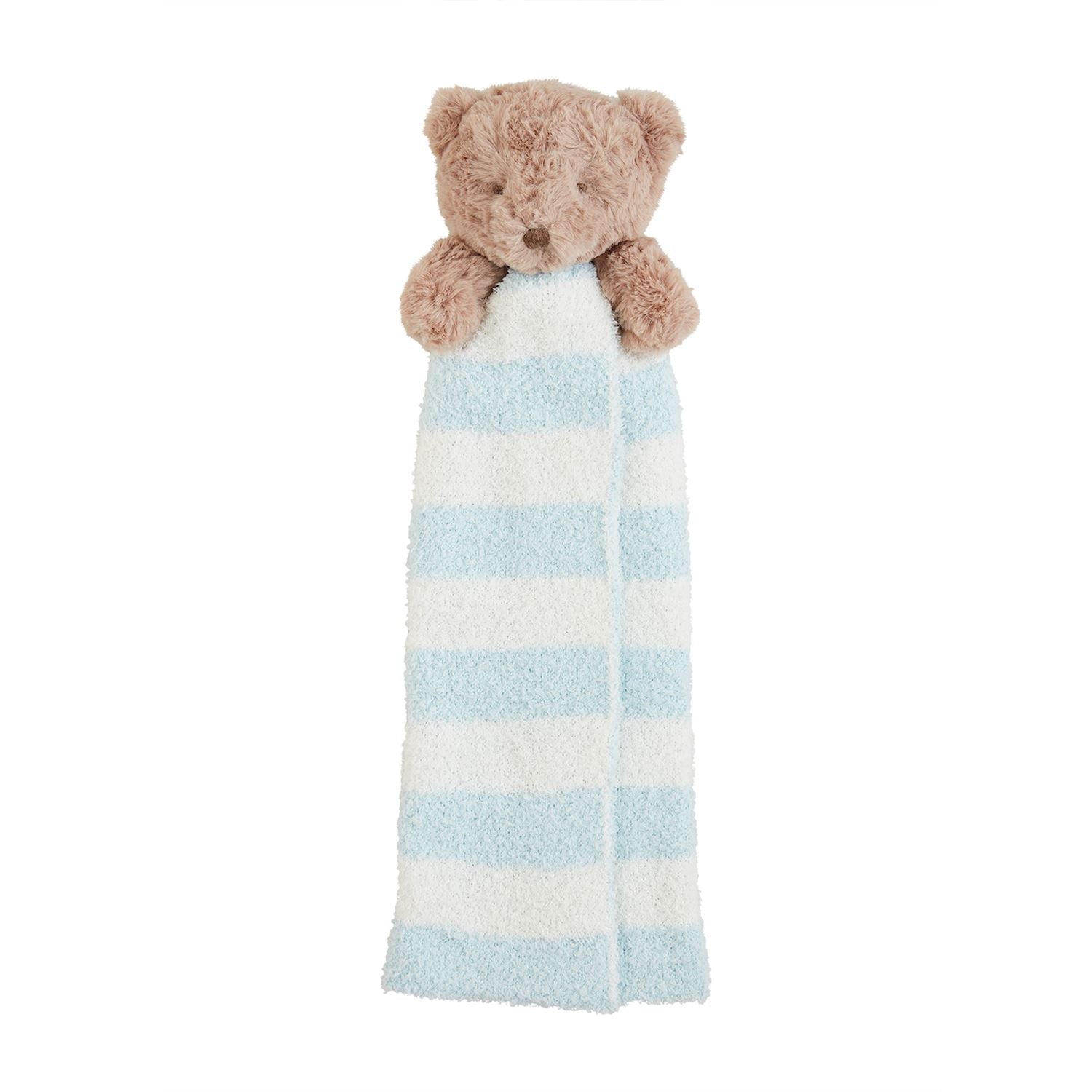 Blue Scallop Bear Cuddle Pal Lovey Blanket - Baby Blossom Company