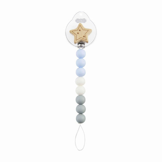 Blue Star Pacifier Clip - Baby Blossom Company
