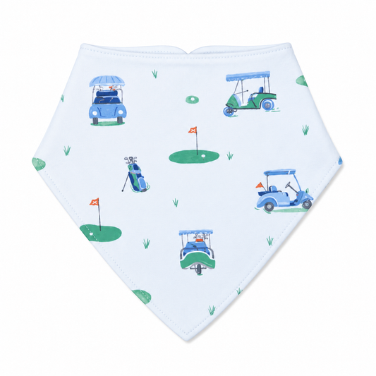 Blue Vintage Golf Cart Bandana Bib