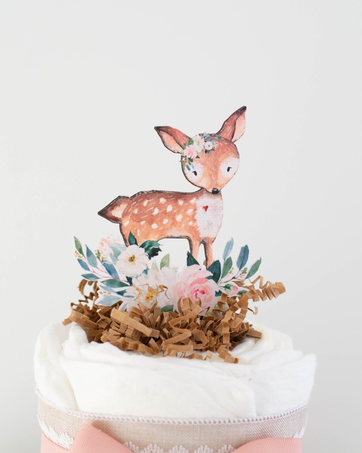 Blush Woodland Diaper Cake - Baby Blossom Company