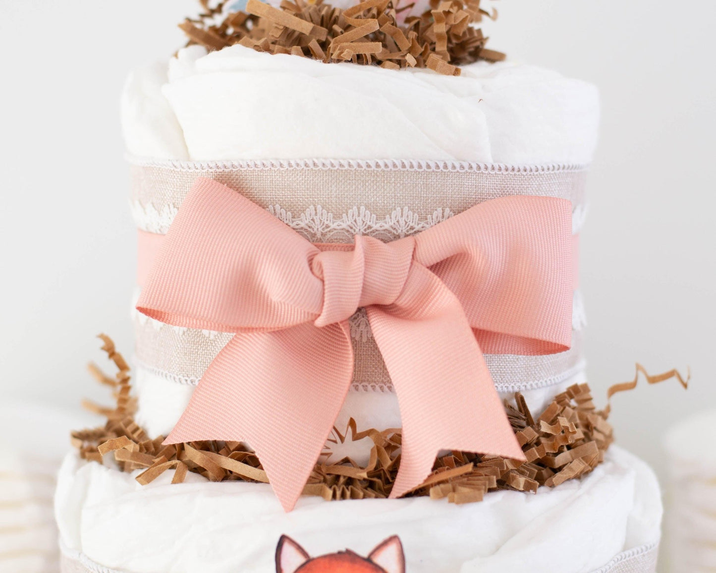 Blush Woodland Diaper Cake - Baby Blossom Company