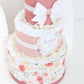 baby in bloom floral diaper cake decoration
