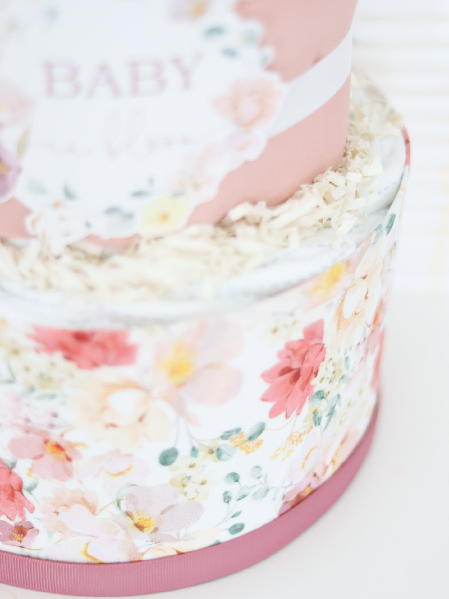 baby in bloom floral diaper cake fabric