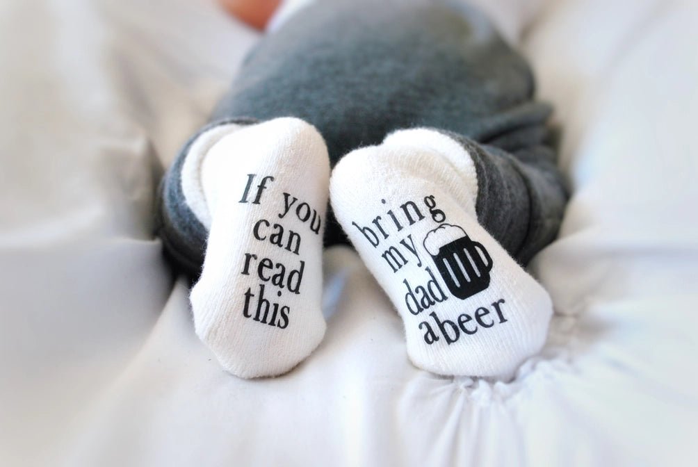 Bring My Dad a Beer Socks - Baby Blossom Company