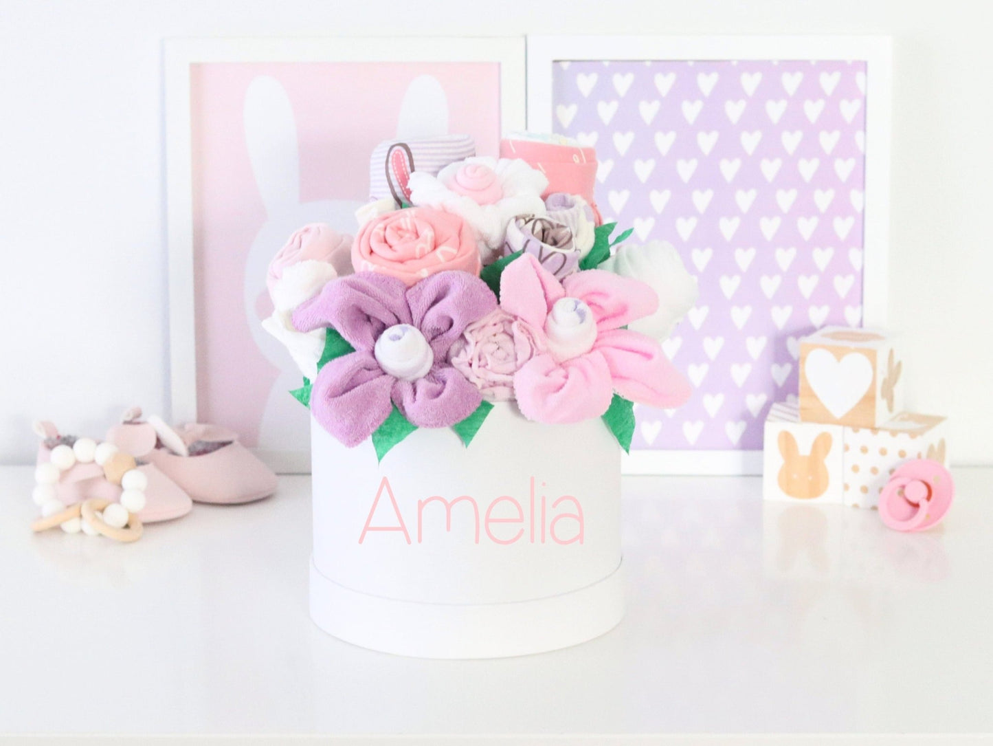 Bunny Ballerina Baby Girl Gift Box Bouquets - Baby Blossom Company