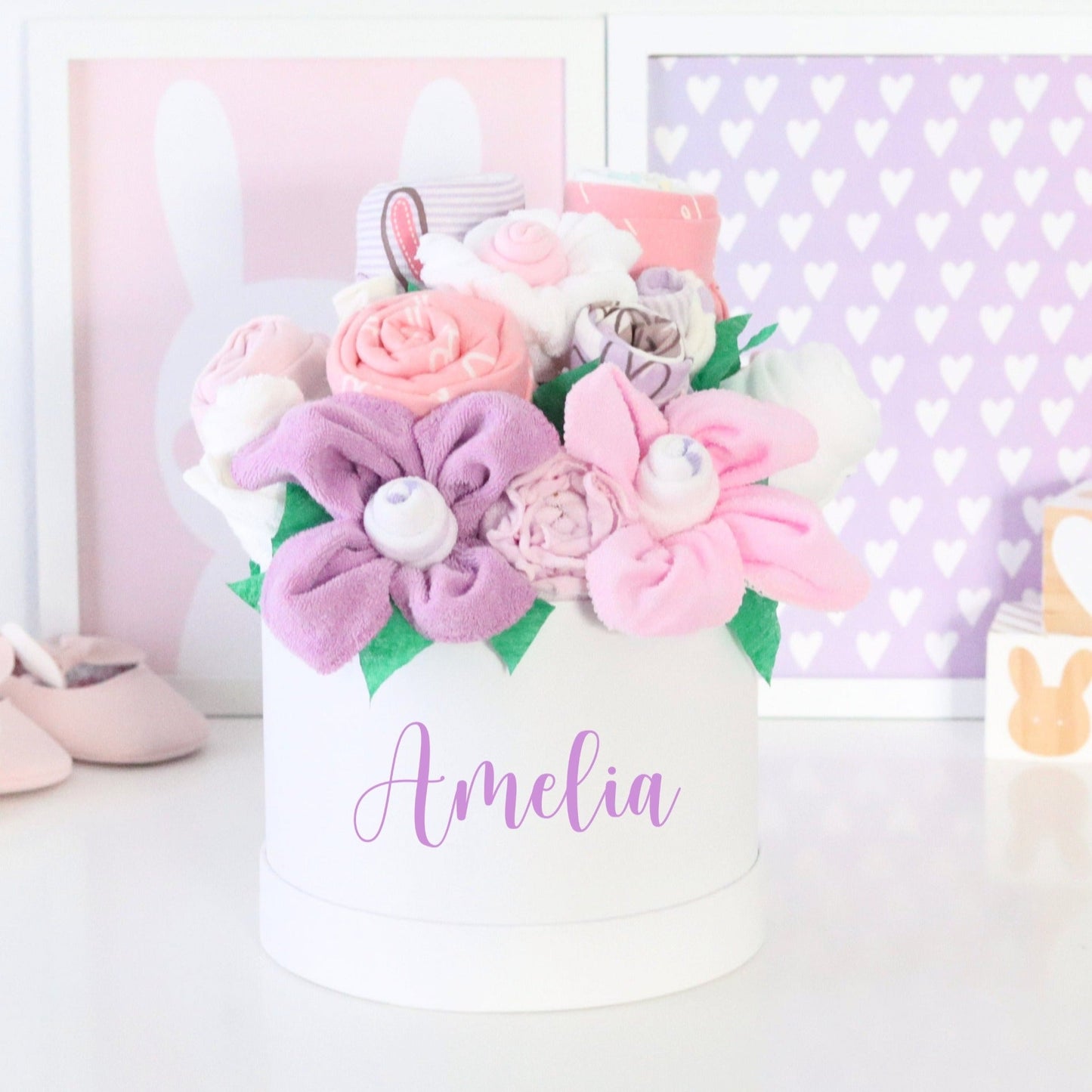 Bunny Ballerina Baby Girl Gift Box Bouquets - Baby Blossom Company