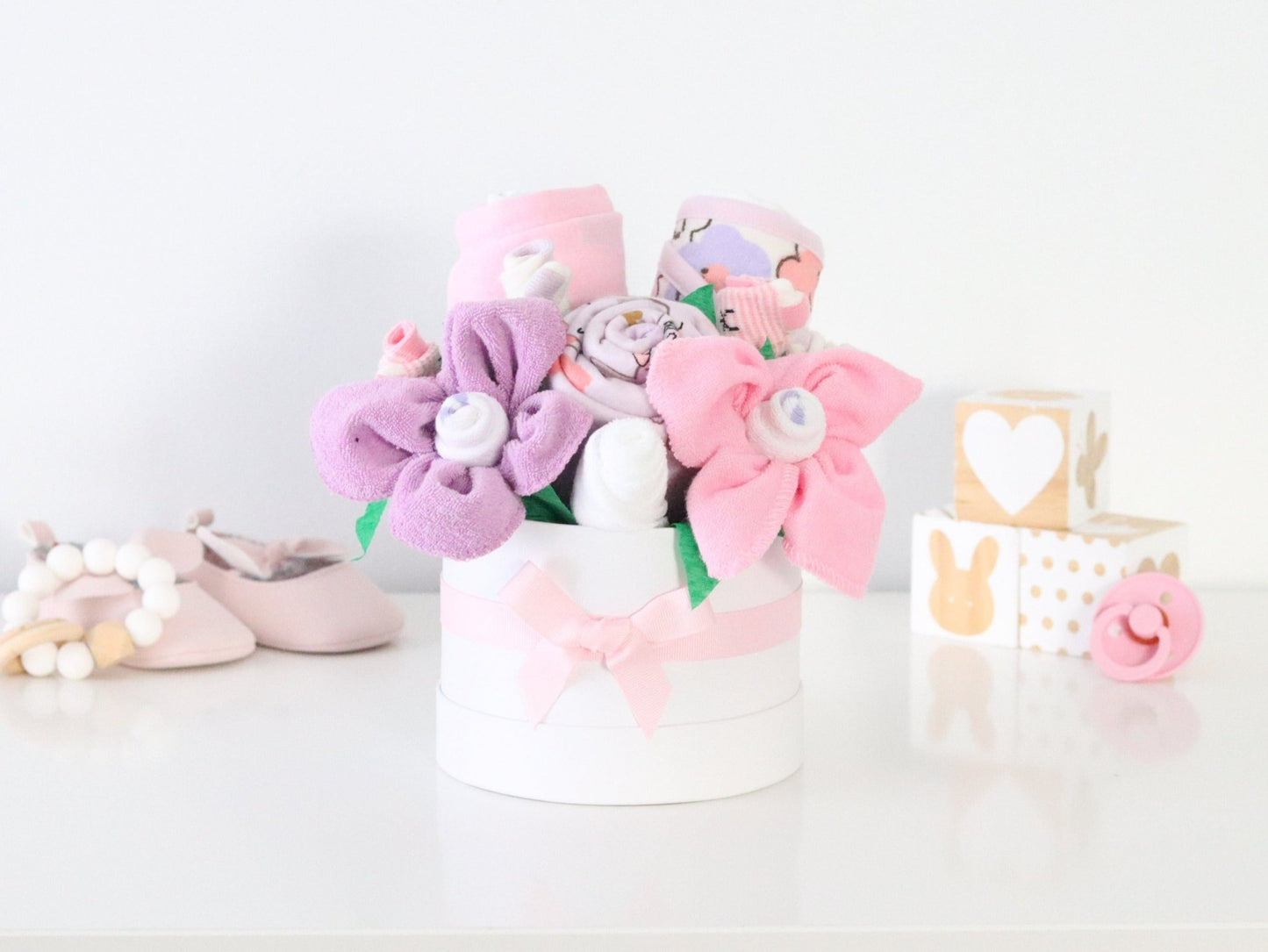 Bunny Ballerina Baby Girl Gift Box Bouquets - Baby Blossom Company