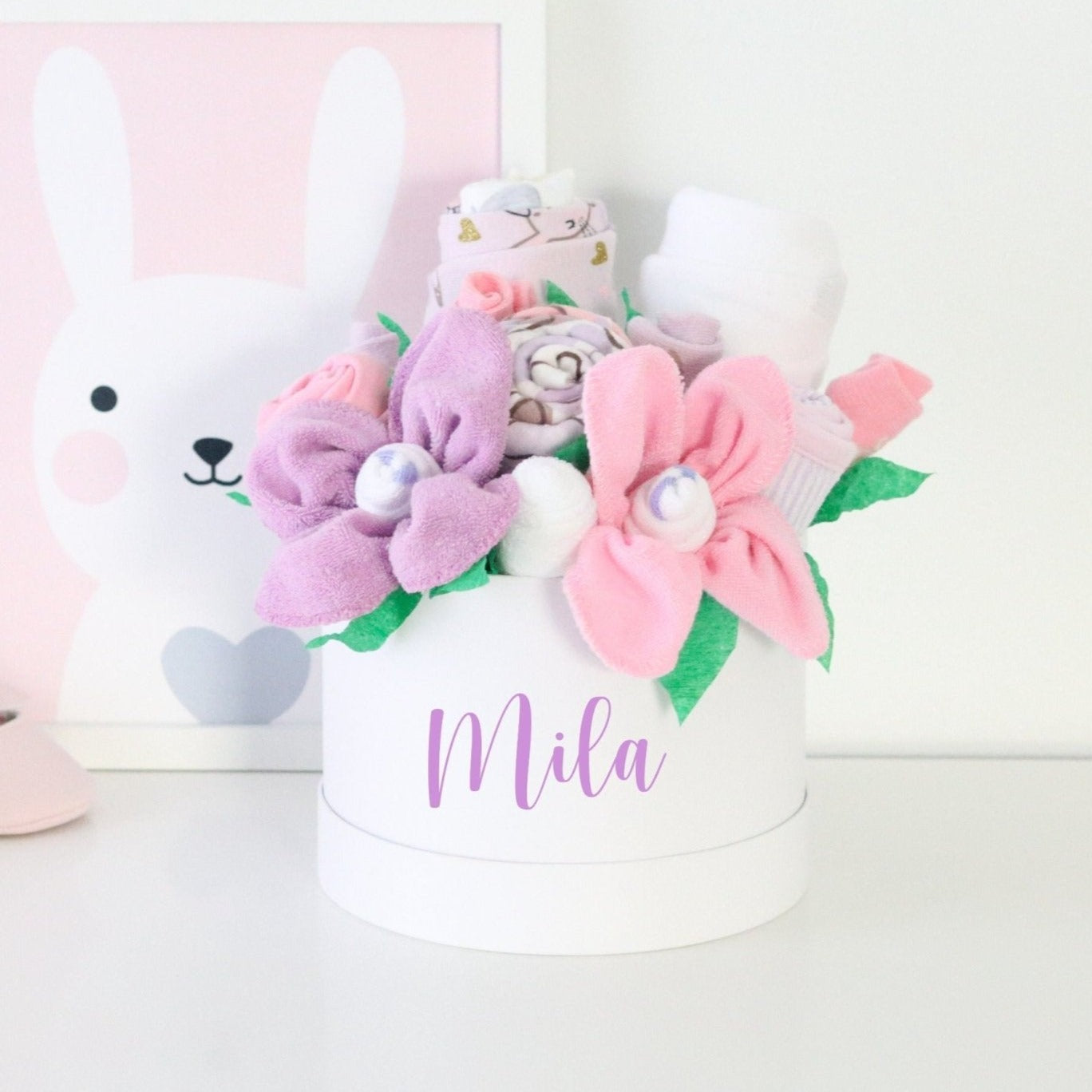 Bunny Ballerina Baby Girl Gift Box Bouquets - Baby Blossom Company