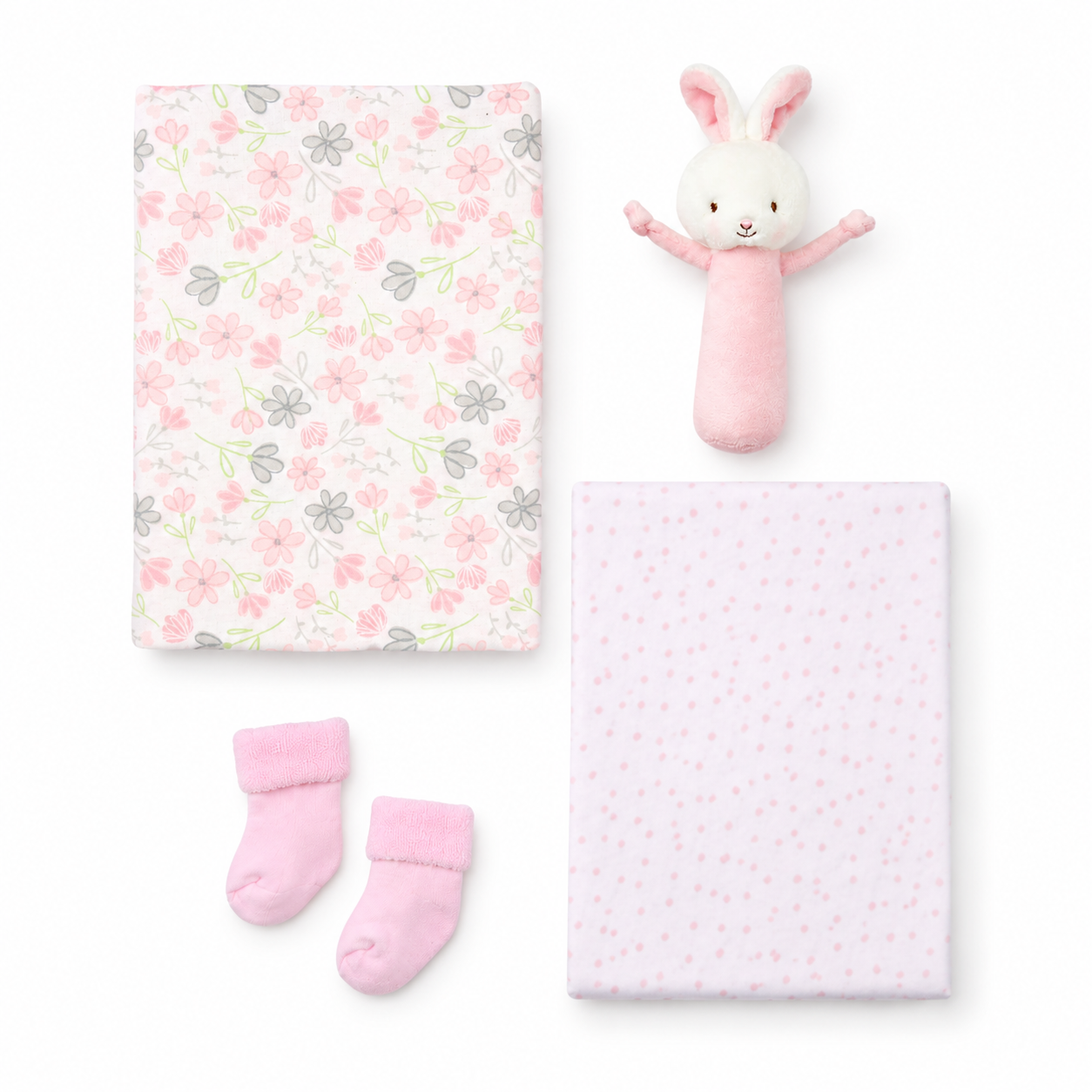 Bunny Banket Cupcake & Rattle Gift Set