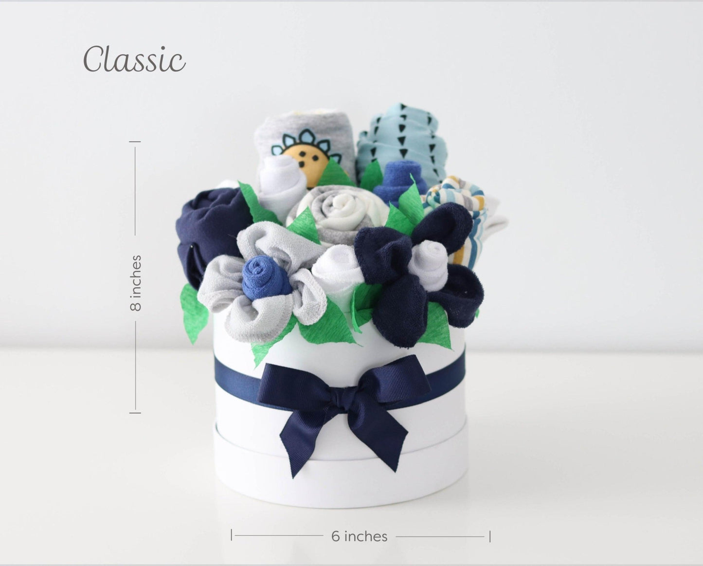 Dinosaur Blues Baby Gift Box Bouquet Collection - Baby Blossom Company