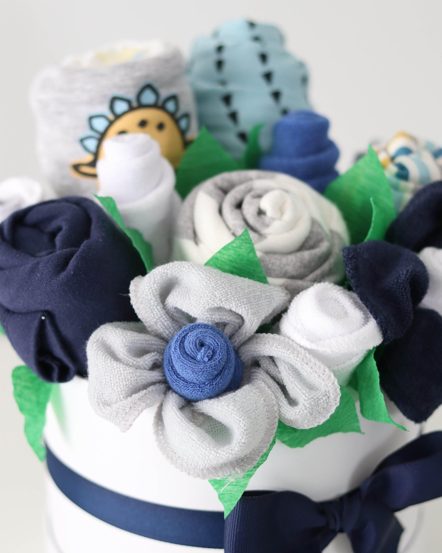 Dinosaur Blues Baby Gift Box Bouquet Collection - Baby Blossom Company