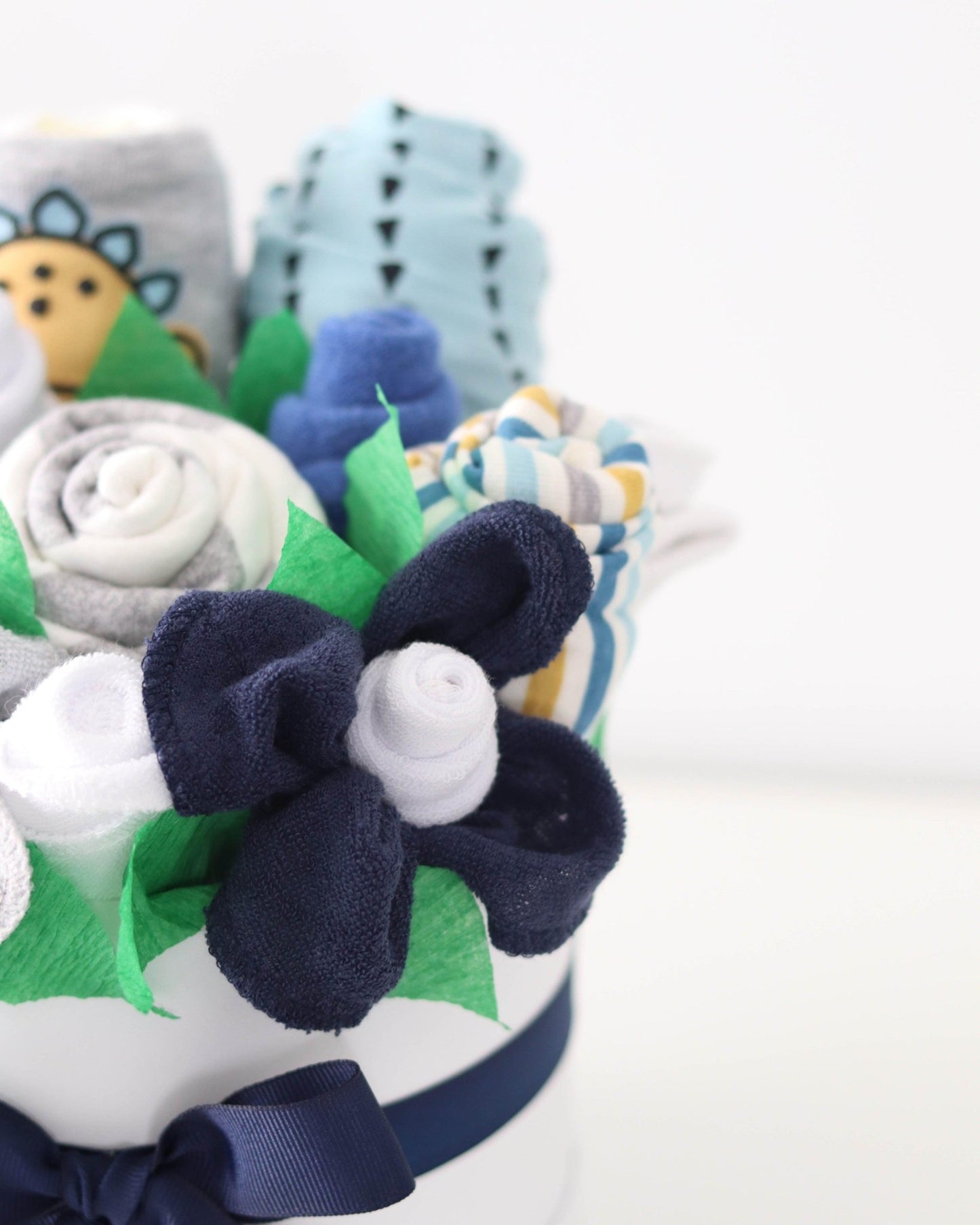 Dinosaur Blues Baby Gift Box Bouquet Collection - Baby Blossom Company