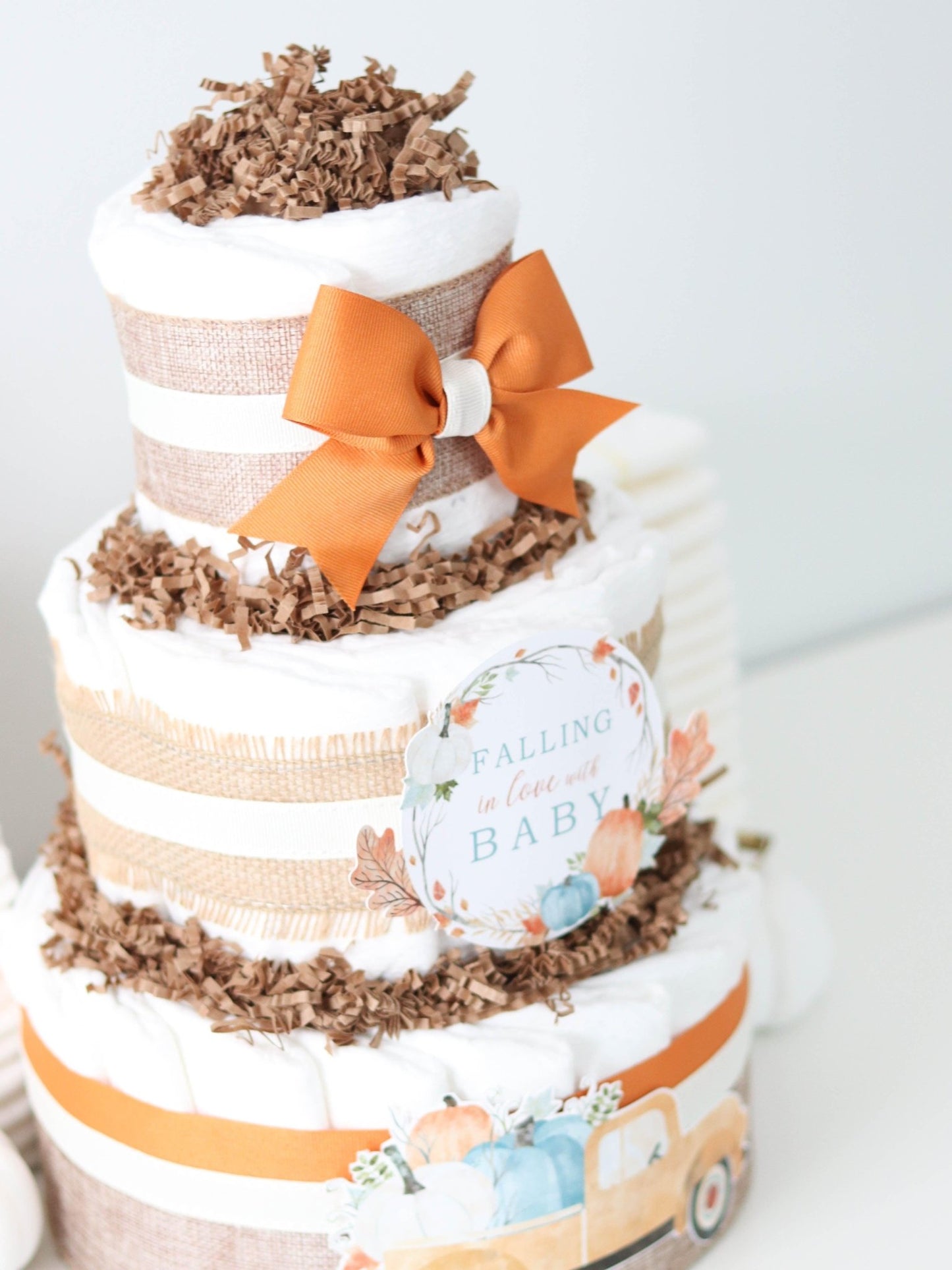 Fall in Love Diaper Cake - Baby Blossom Company