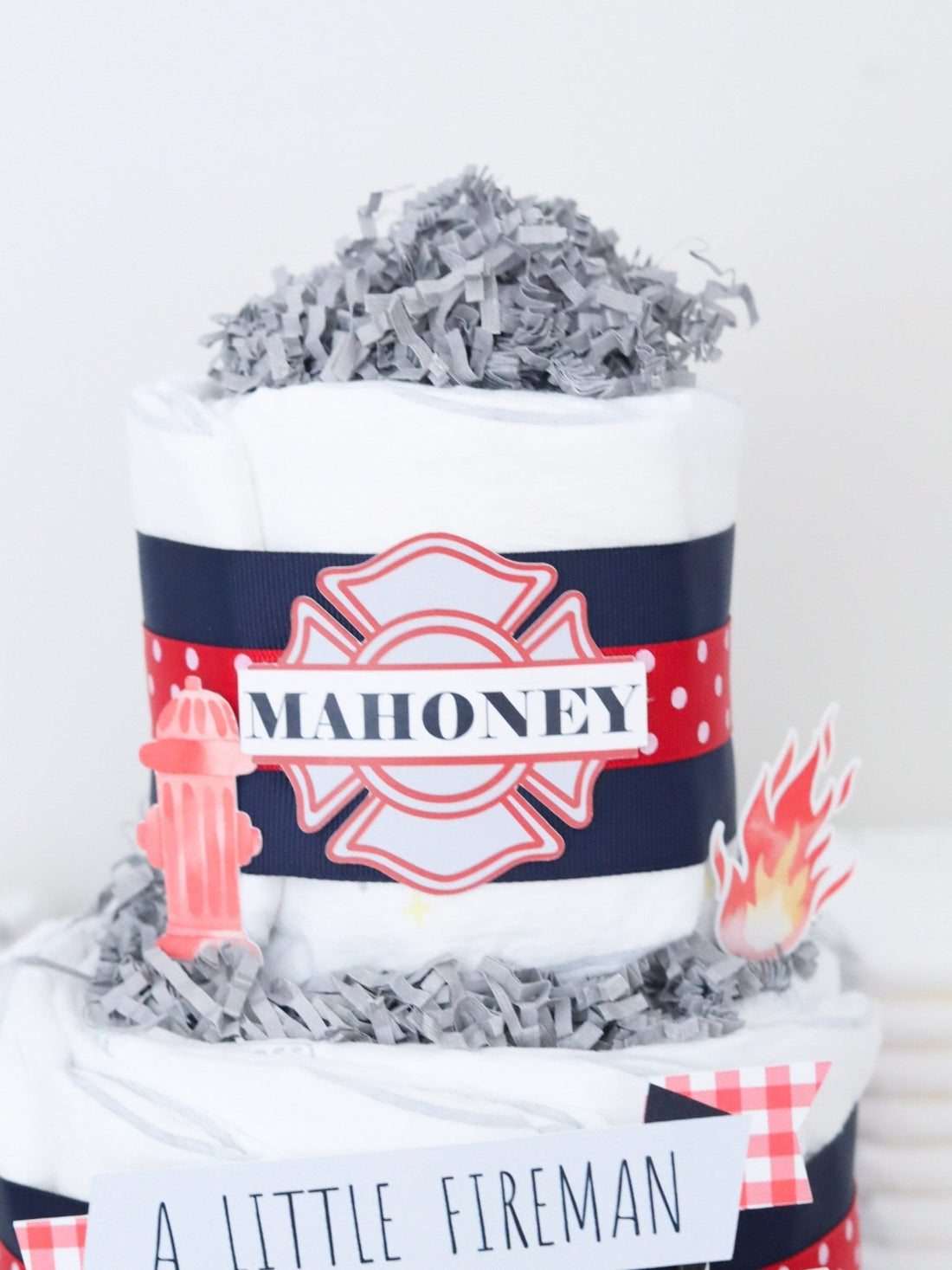 Fire Truck Diaper Cake | Baby Gift for Firefighter – Baby Blossom Company