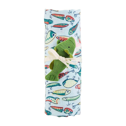 Fishing Lure Swaddle and Rattle - Baby Blossom Company