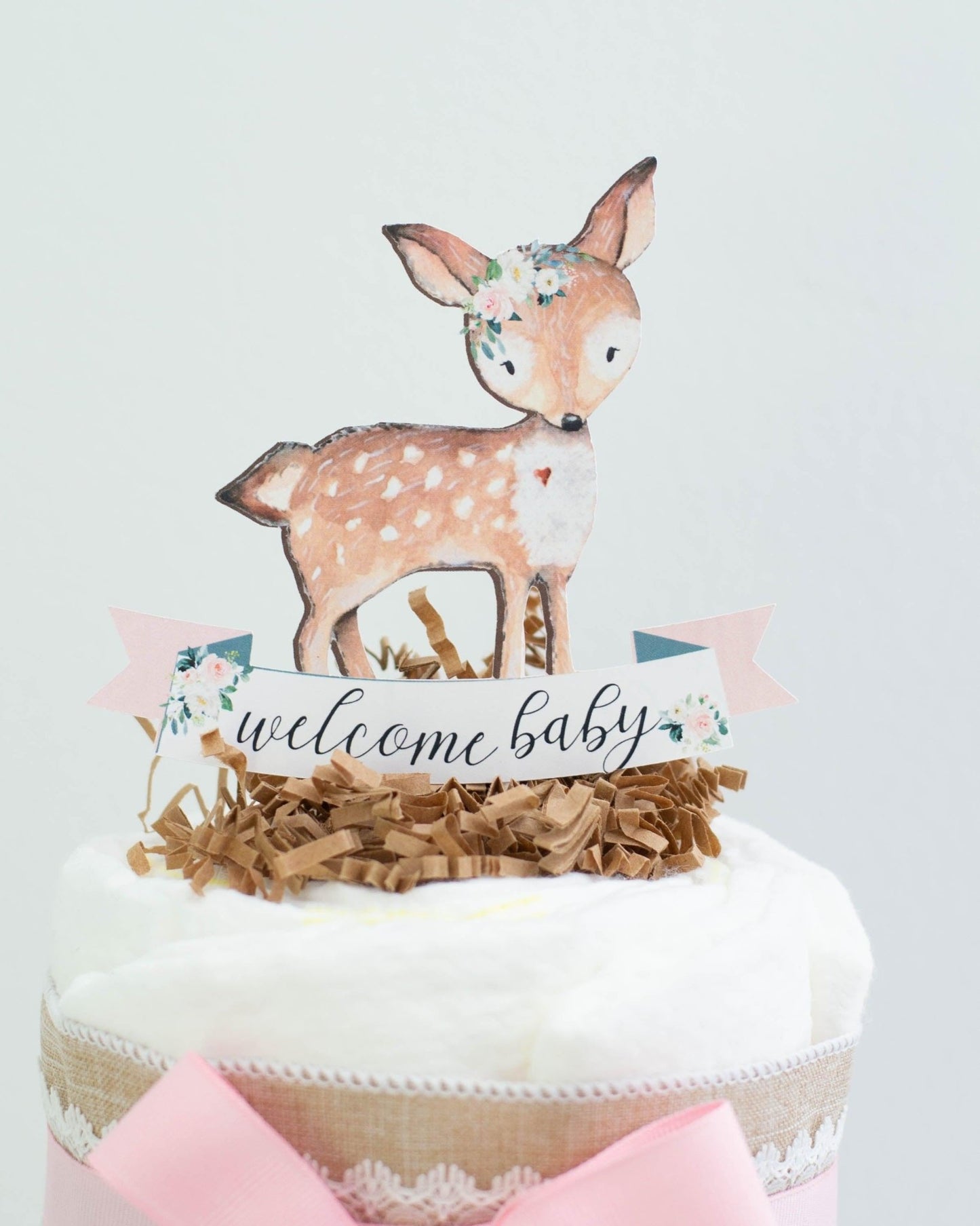 Floral Woodland Diaper Cake Kit - Baby Blossom Company