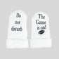 do not disturb the game is on funny football baby socks