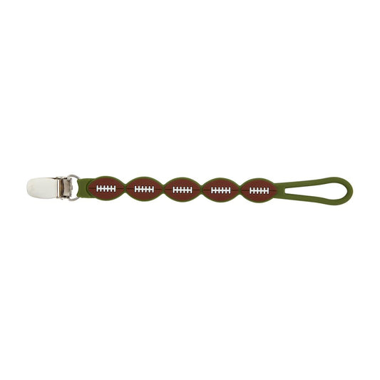 Football Silicone Pacifier Clip - Baby Blossom Company