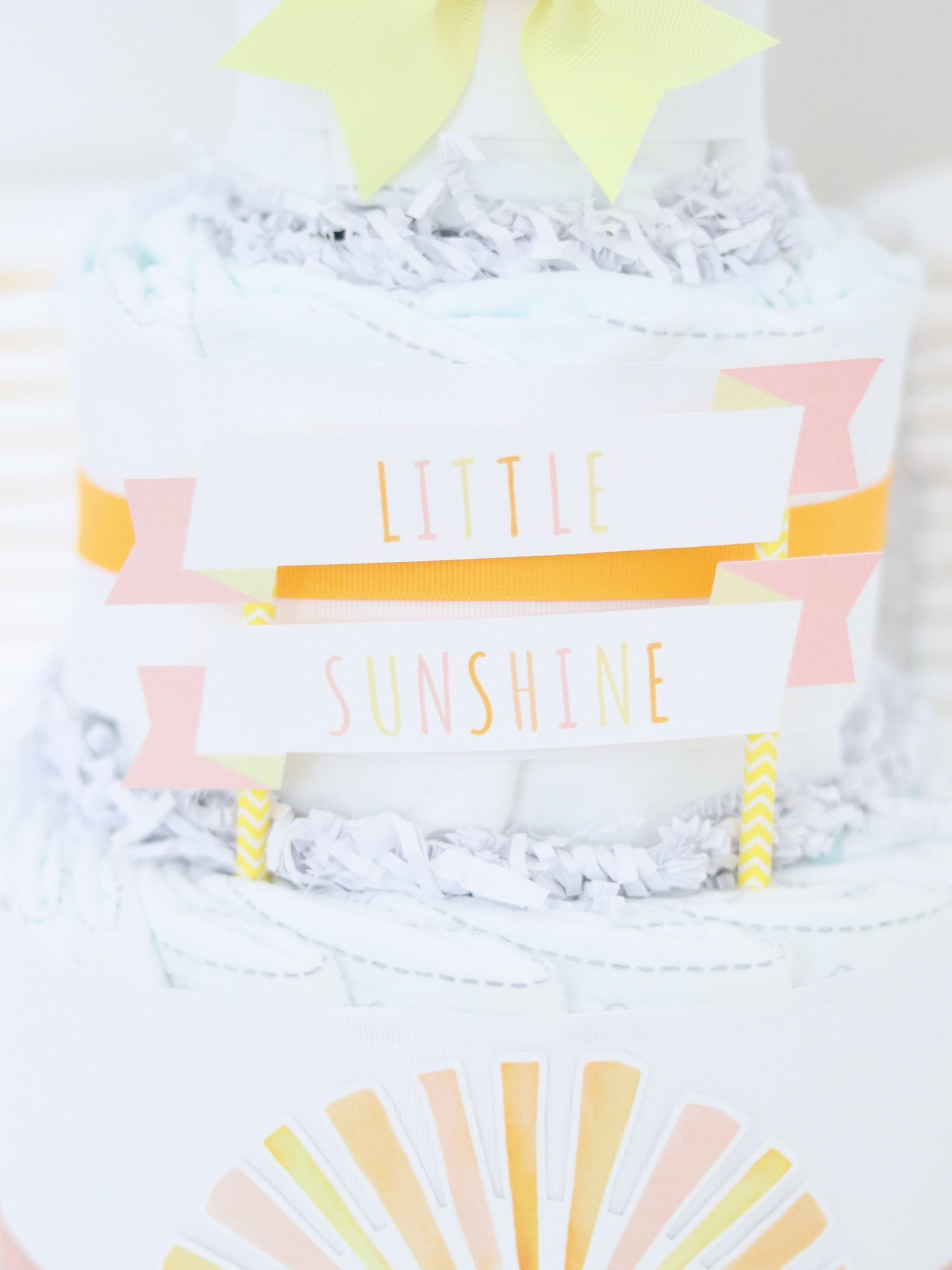 little sunshine diaper cake sign pink