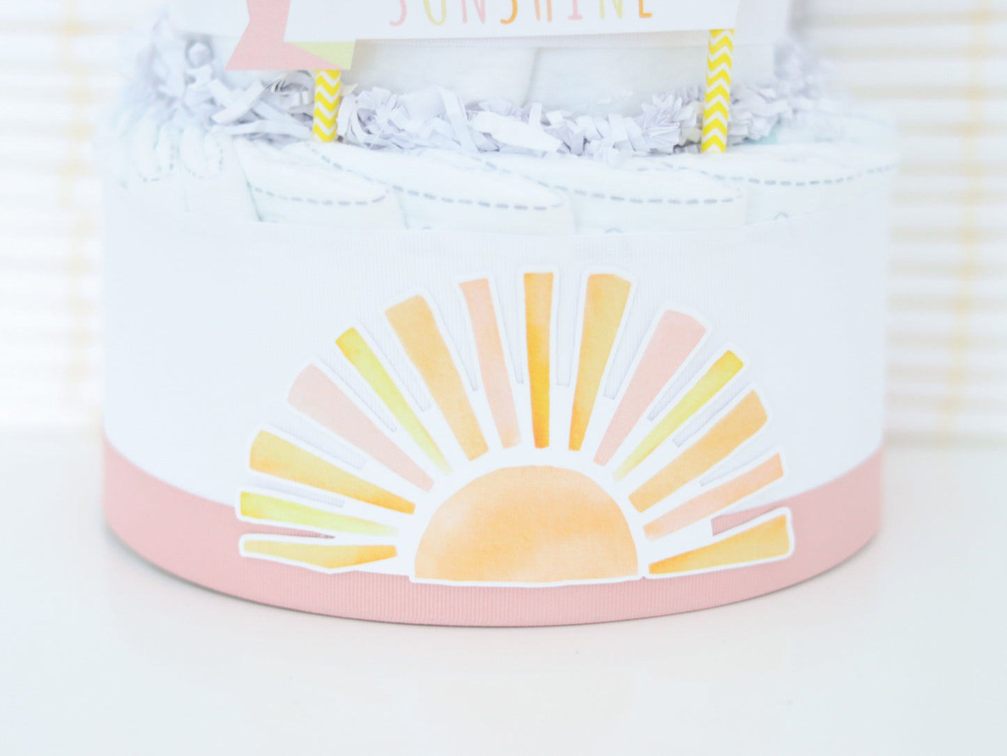 sunshine diaper cake decoration pink