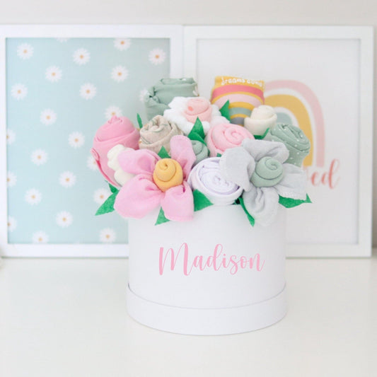 Golden Floral Baby Gift Box Bouquet Collection - Baby Blossom Company