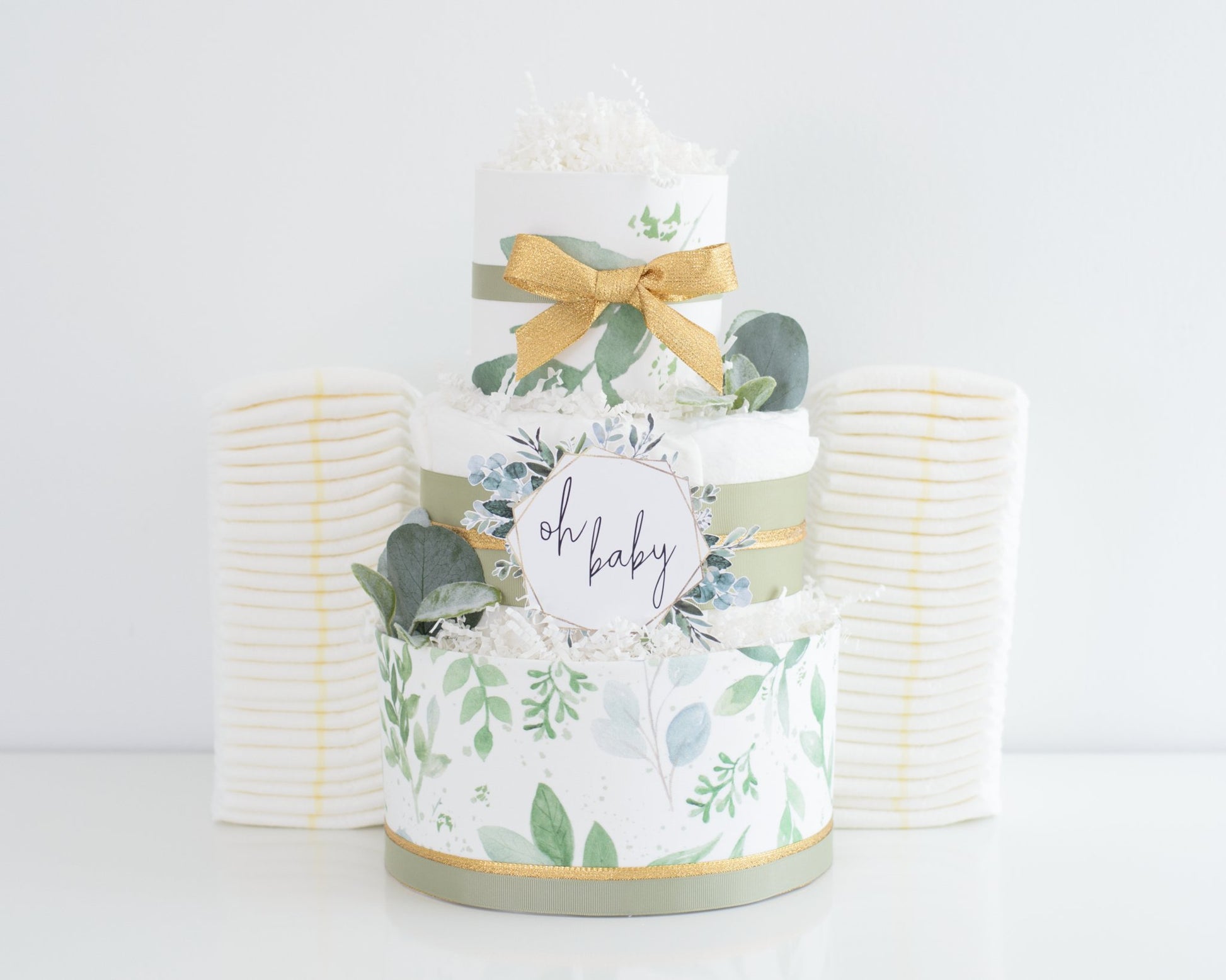 Greenery Diaper Cake - Baby Blossom Company