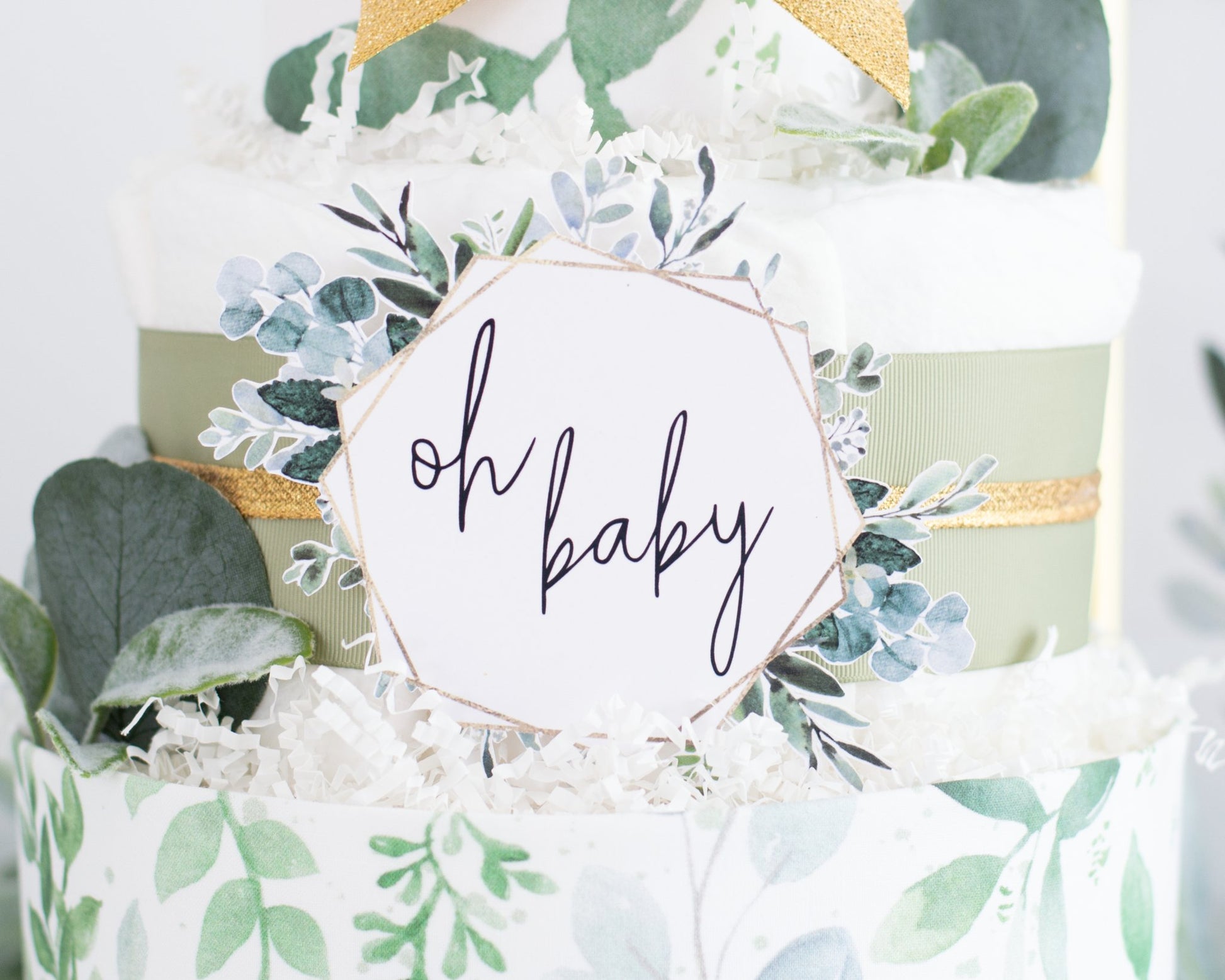 Greenery Diaper Cake - Baby Blossom Company