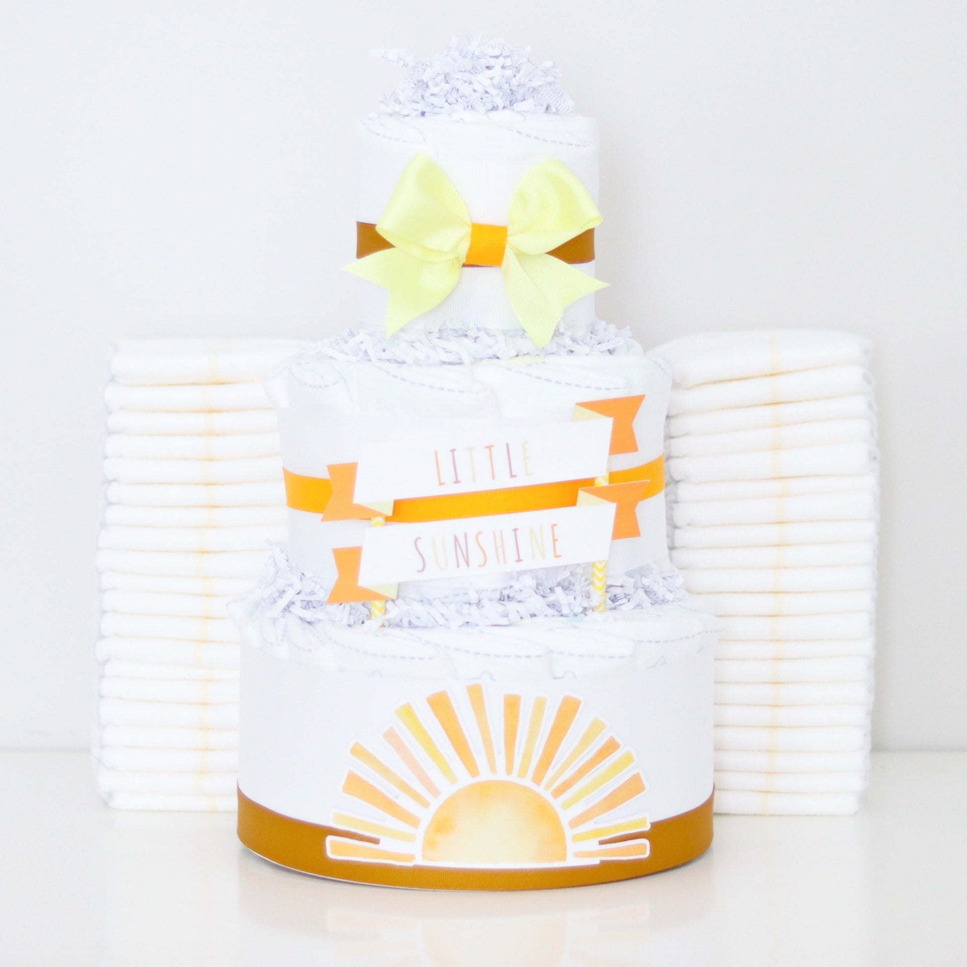 little ray of sunshine diaper cake yellow