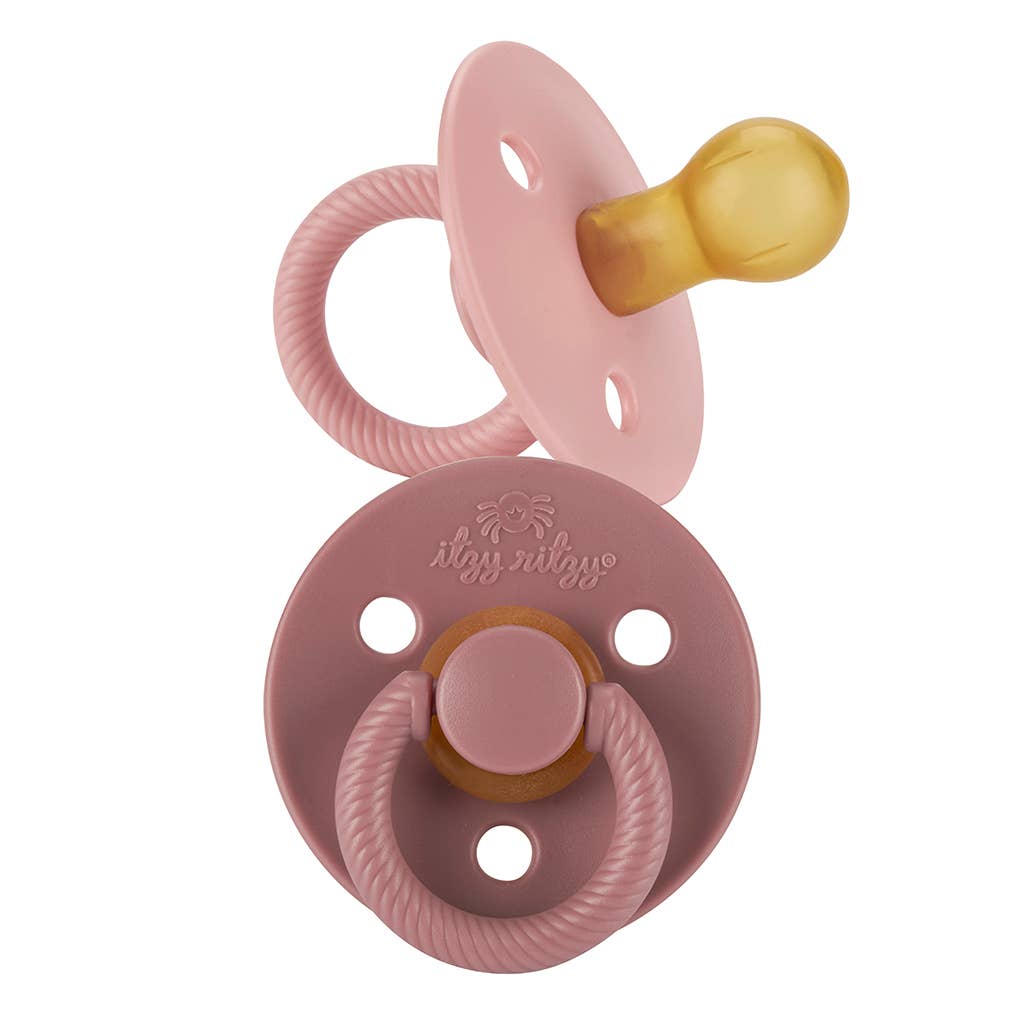 Itzy Soother™ Natural Rubber Paci Set: Blossom + Rosewood - Baby Blossom Company