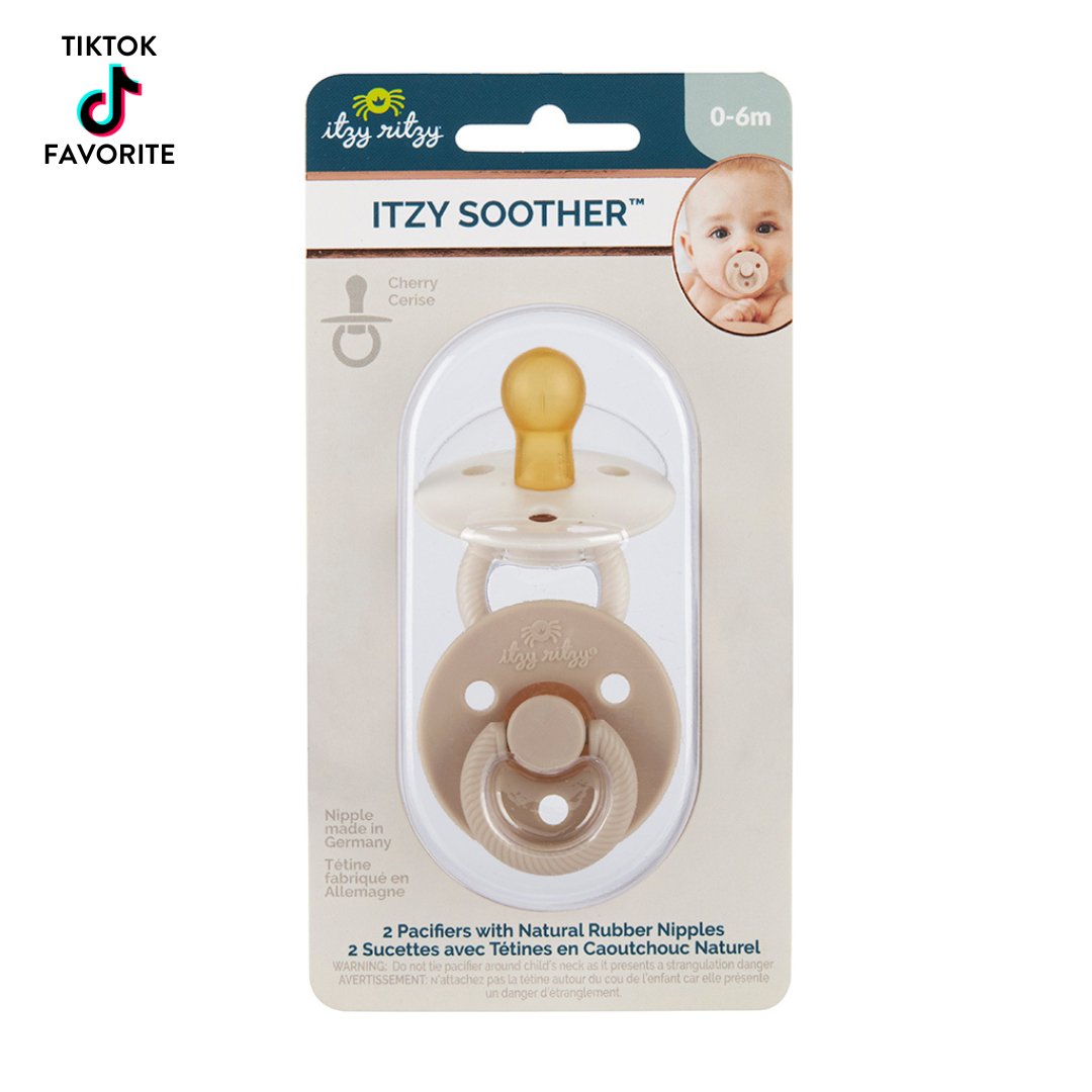 Itzy Soother™ Natural Rubber Paci Sets: Coconut + Toast - Baby Blossom Company