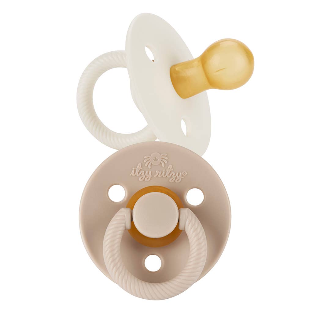 Itzy Soother™ Natural Rubber Paci Sets: Coconut + Toast - Baby Blossom Company