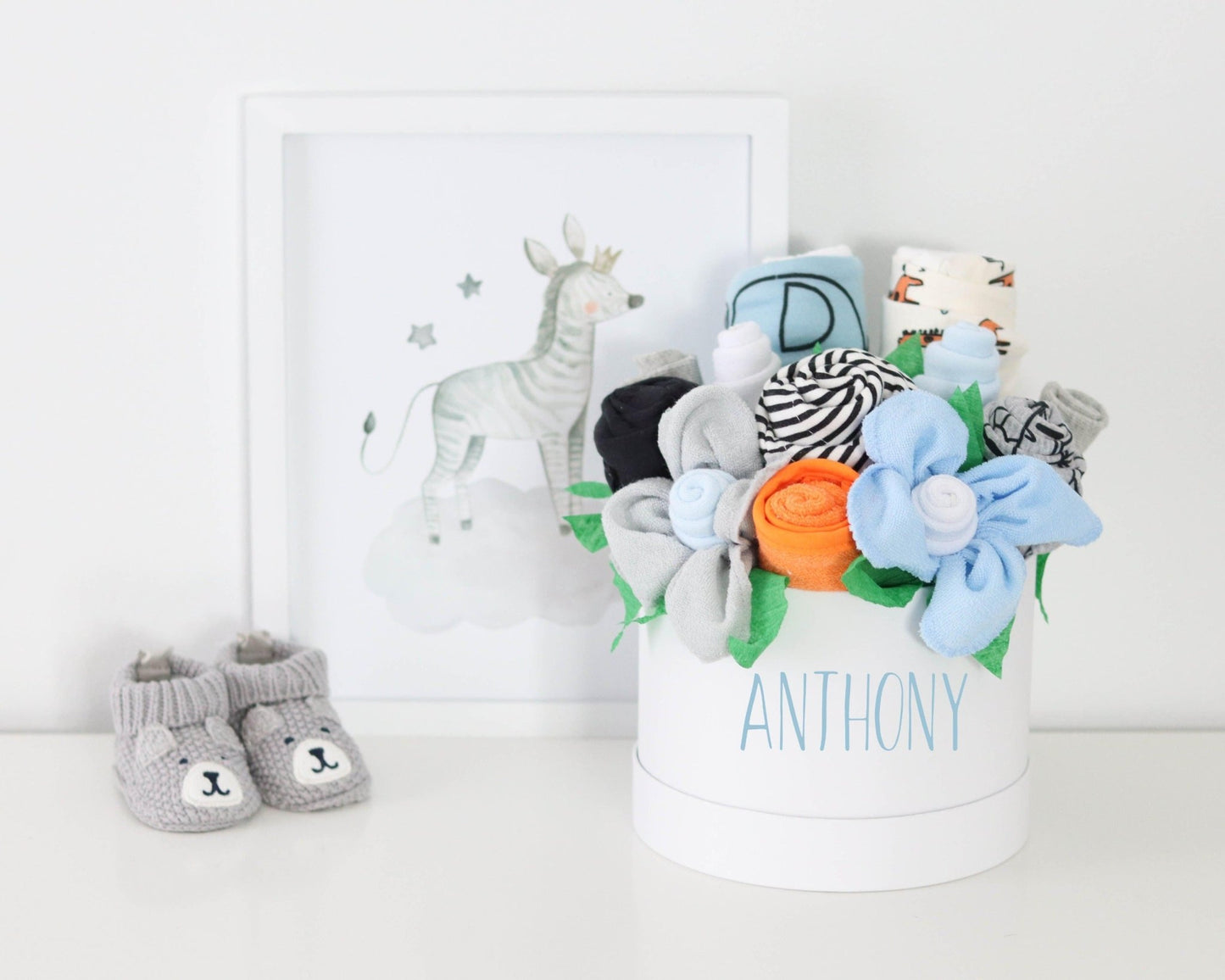 Jungle Buddies Baby Gift Box Bouquet Collection - Baby Blossom Company