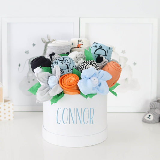 Jungle Buddies Baby Gift Box Bouquet Collection - Baby Blossom Company