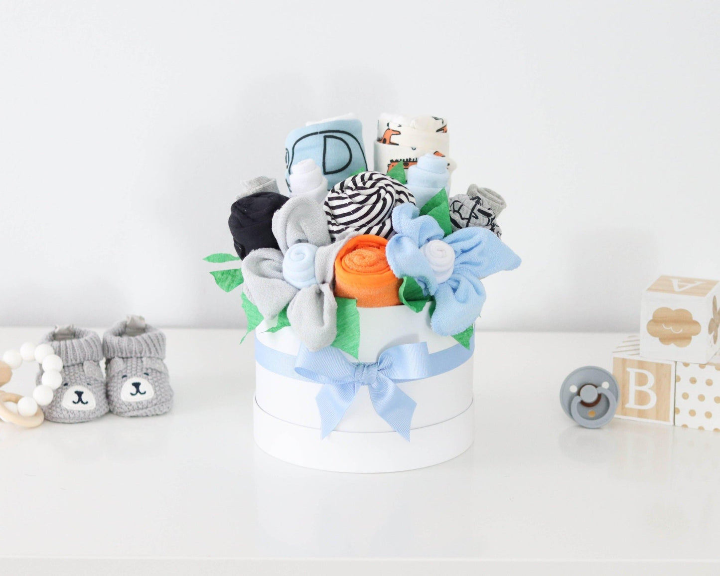 Jungle Buddies Baby Gift Box Bouquet Collection - Baby Blossom Company