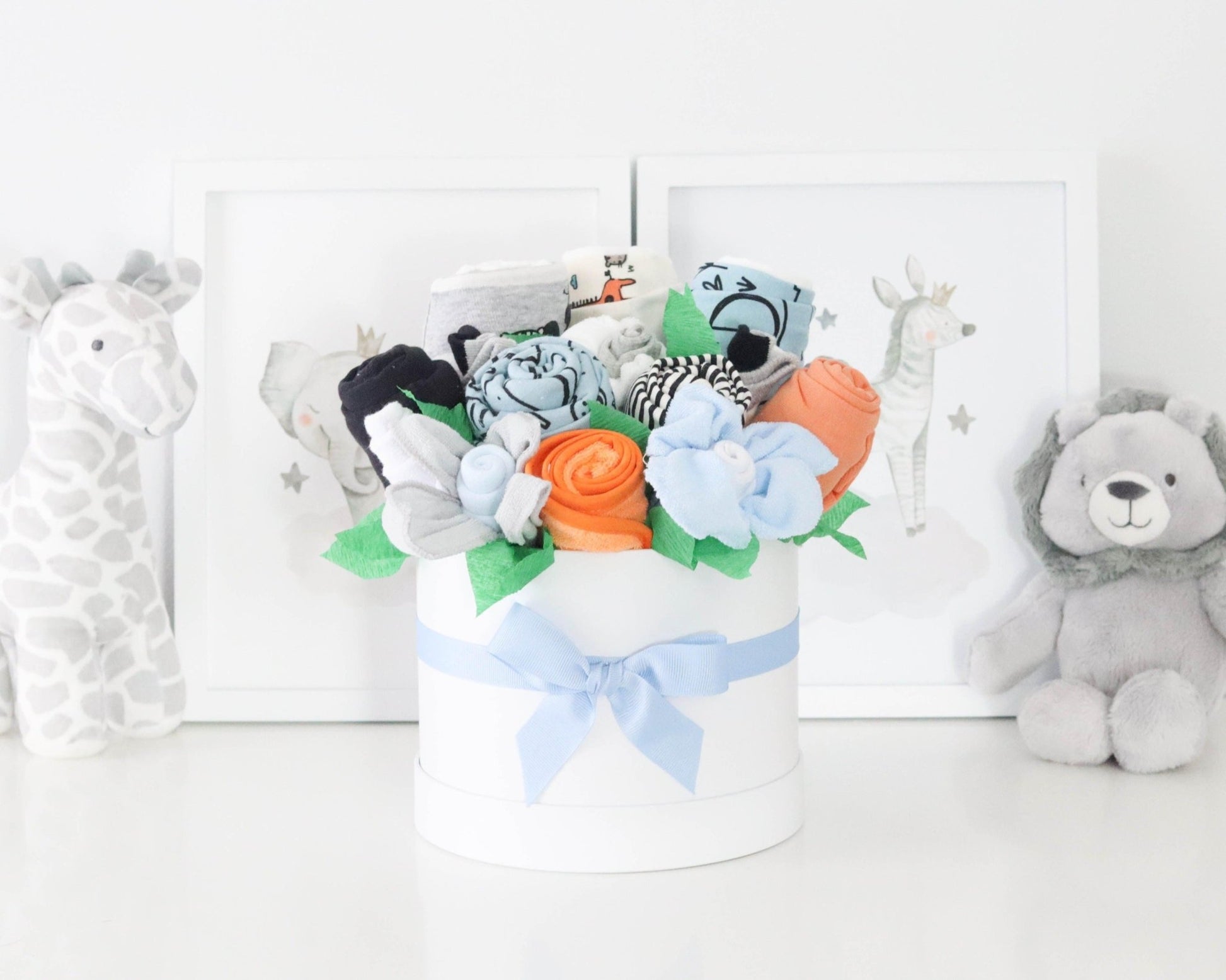 Jungle Buddies Baby Gift Box Bouquet Collection - Baby Blossom Company