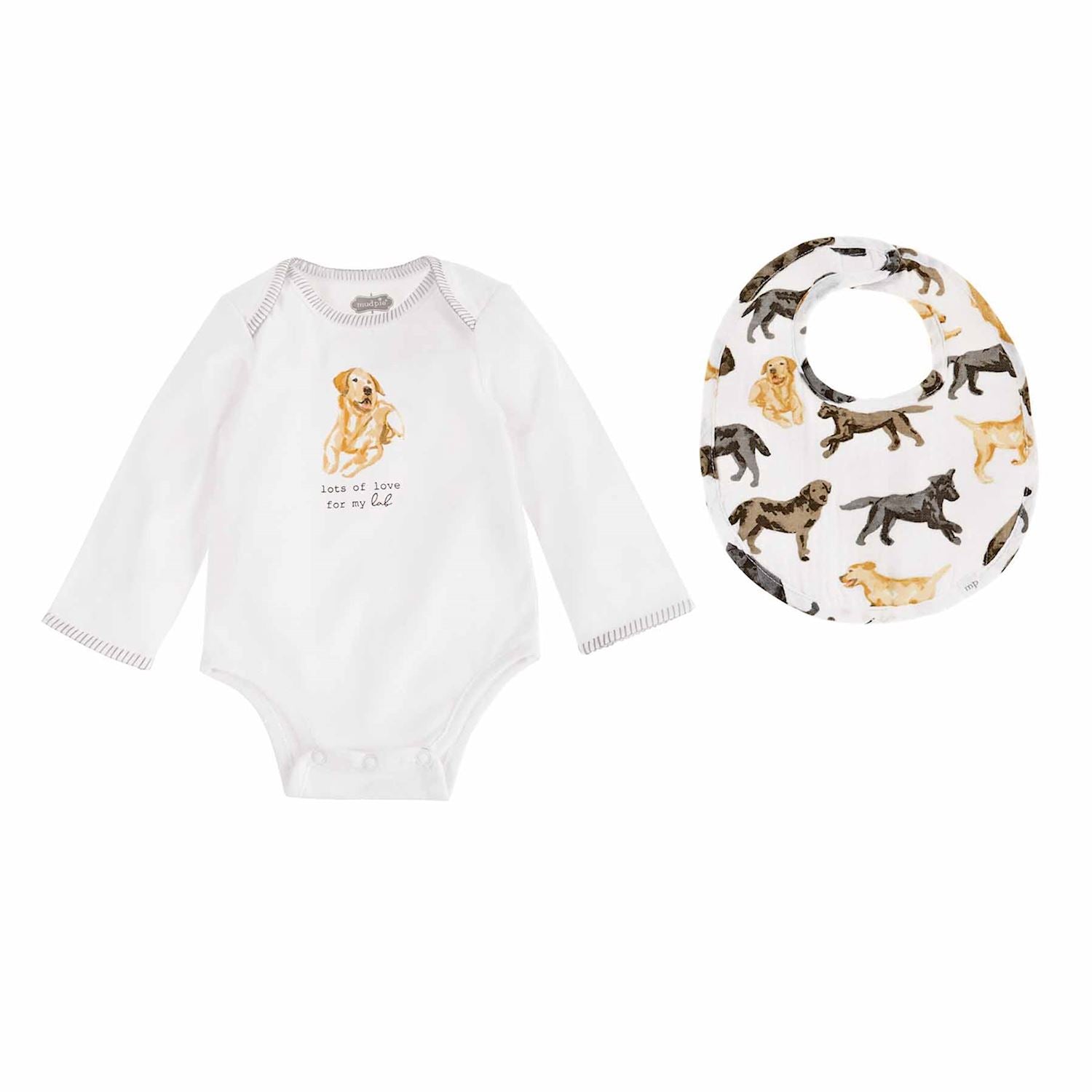 Lab Dog Bodysuit & Bib Set - Baby Blossom Company