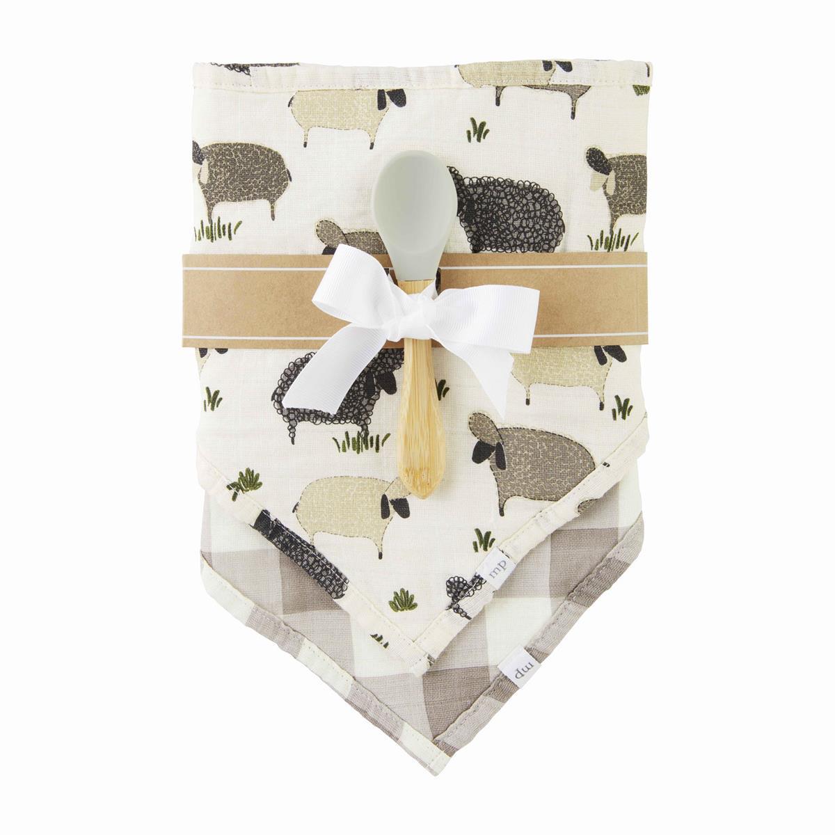 Lamb Bib & Spoon Set - Baby Blossom Company