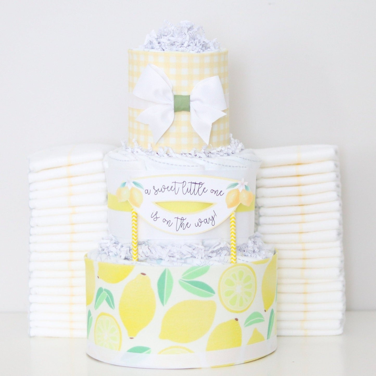 Lemon Diaper Cake - Baby Blossom Company