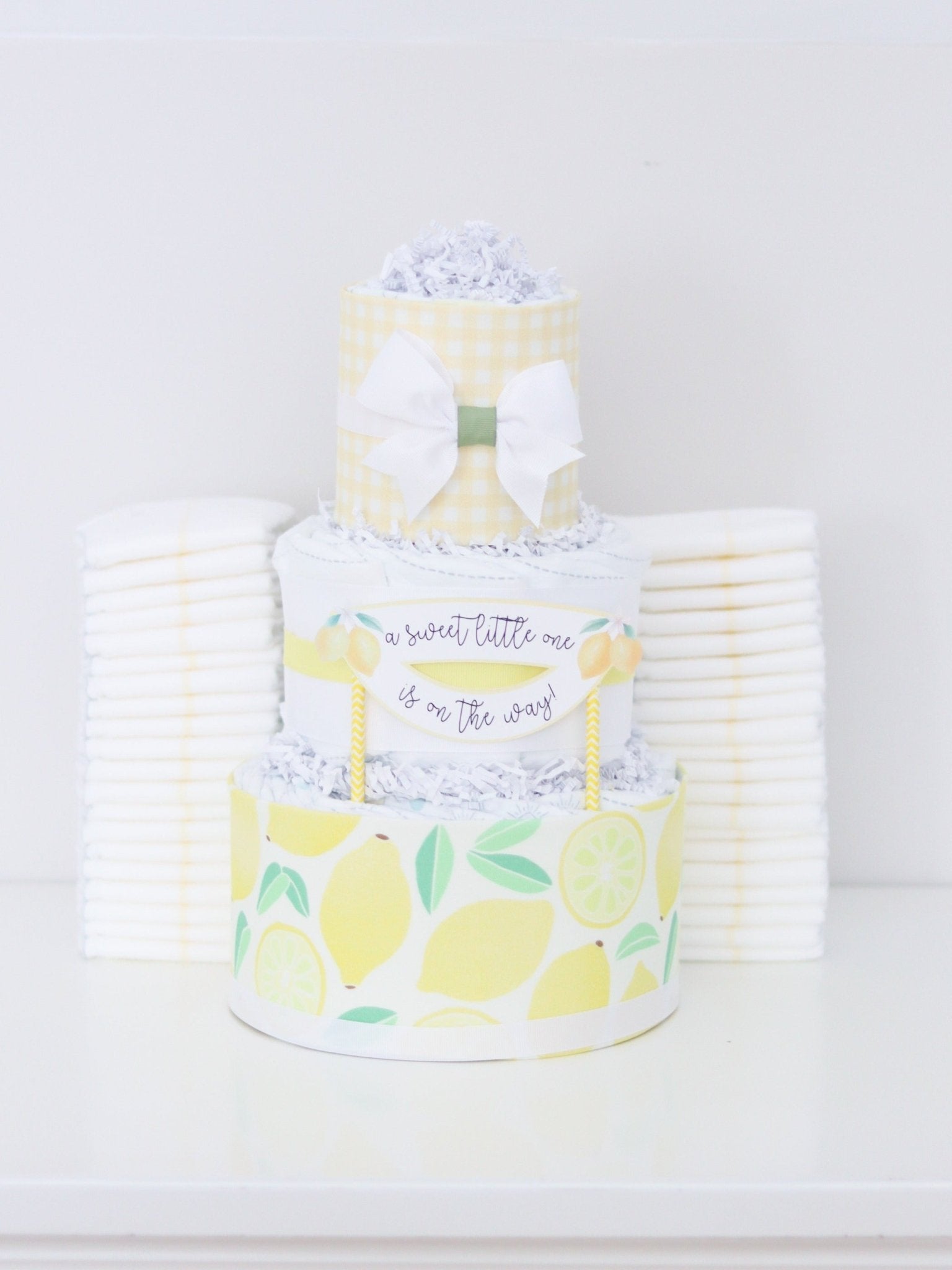 Lemon Diaper Cake - Baby Blossom Company