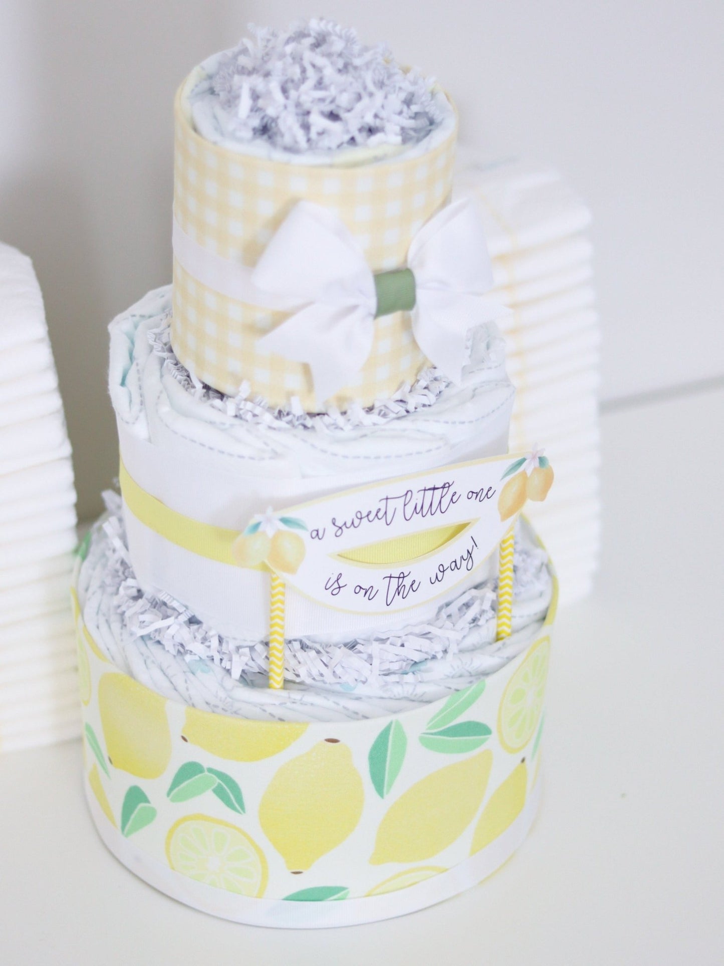 Lemon Diaper Cake - Baby Blossom Company