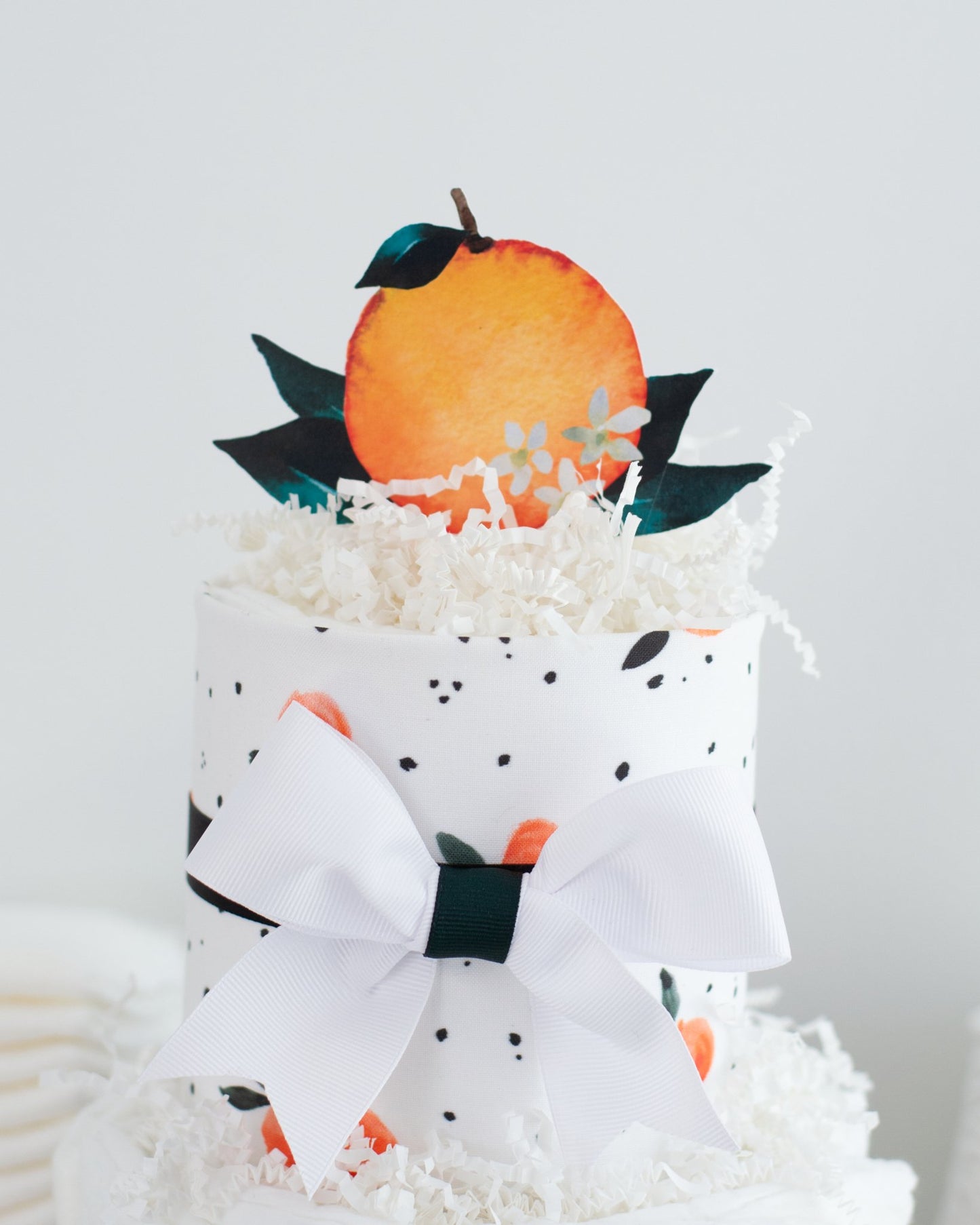 Little Clementine Diaper Cake - Baby Blossom Company