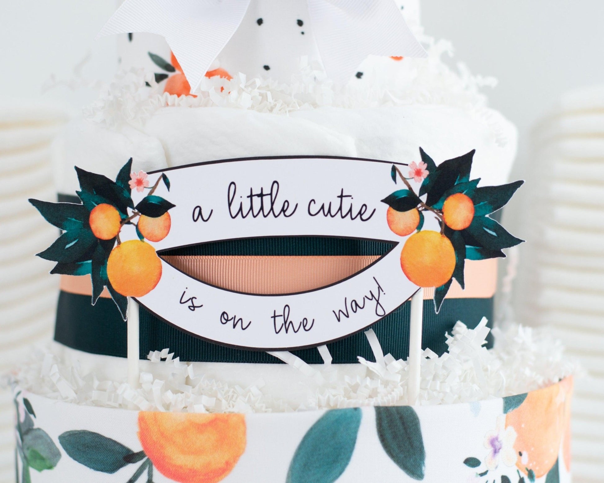 Little Clementine Diaper Cake - Baby Blossom Company