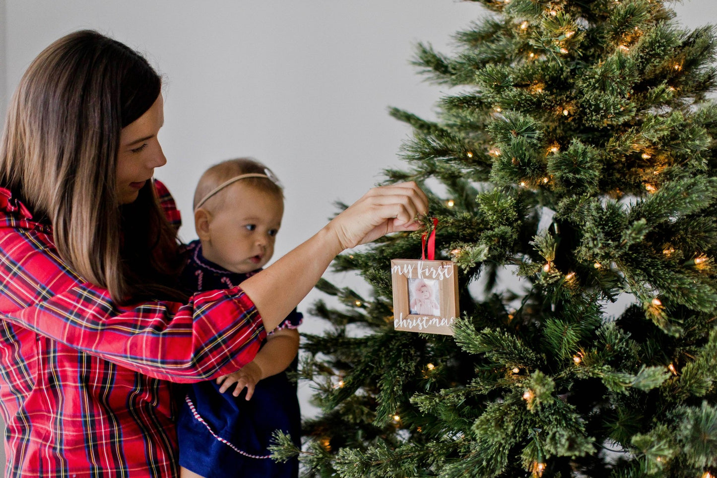 My First Christmas Holiday Wooden Picture Frame Ornament - Baby Blossom Company