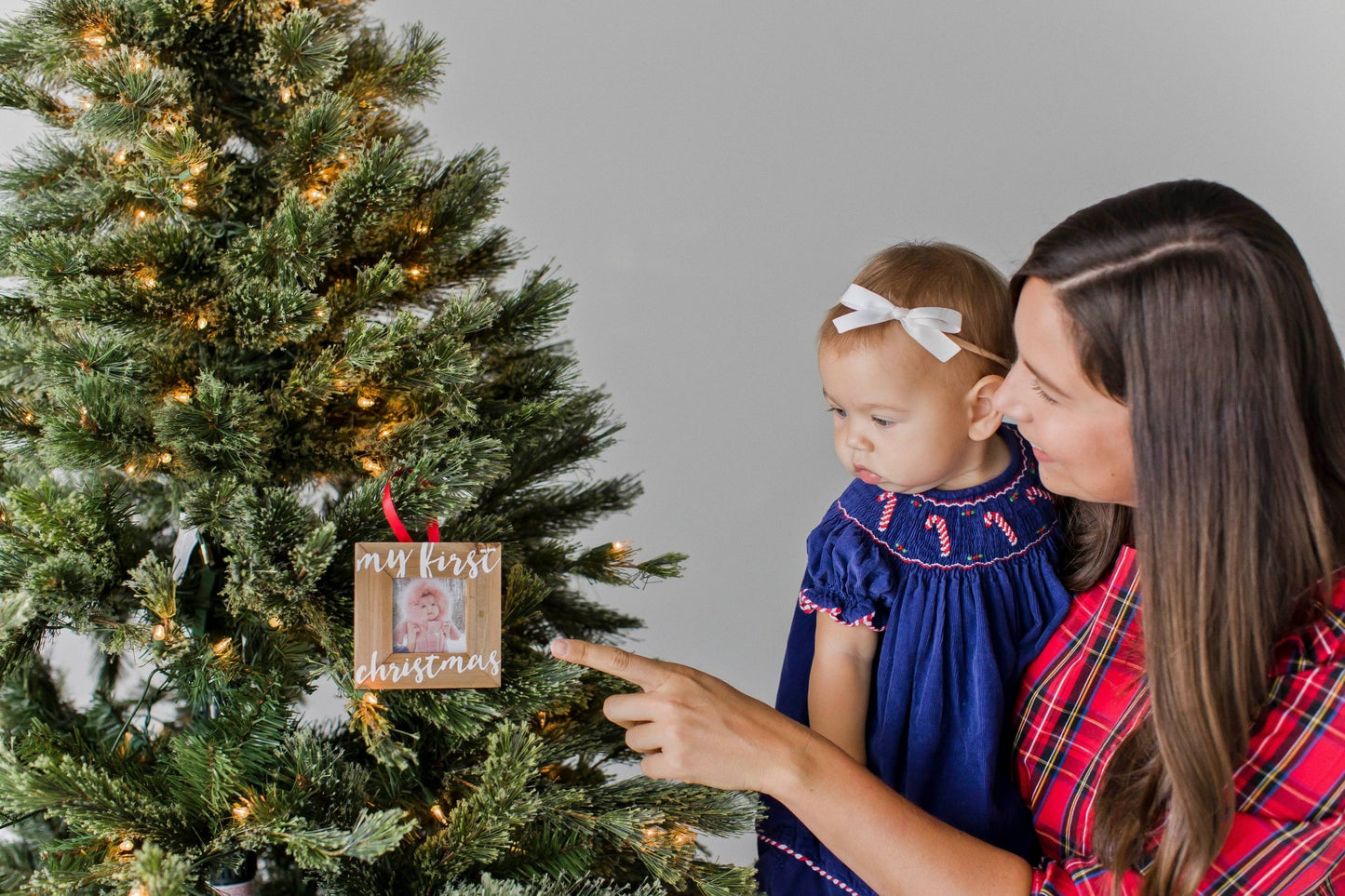 My First Christmas Holiday Wooden Picture Frame Ornament - Baby Blossom Company