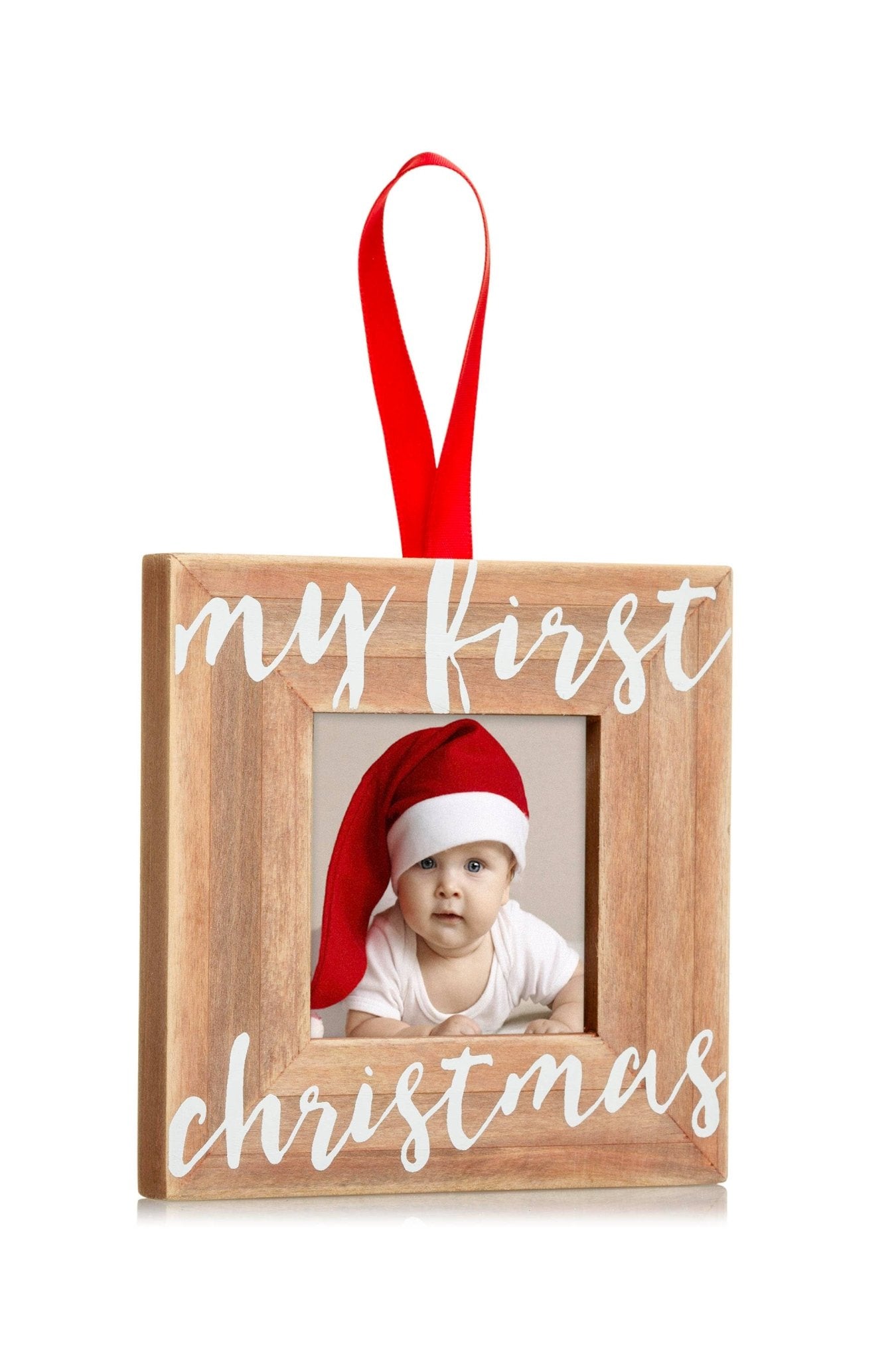 My First Christmas Holiday Wooden Picture Frame Ornament - Baby Blossom Company