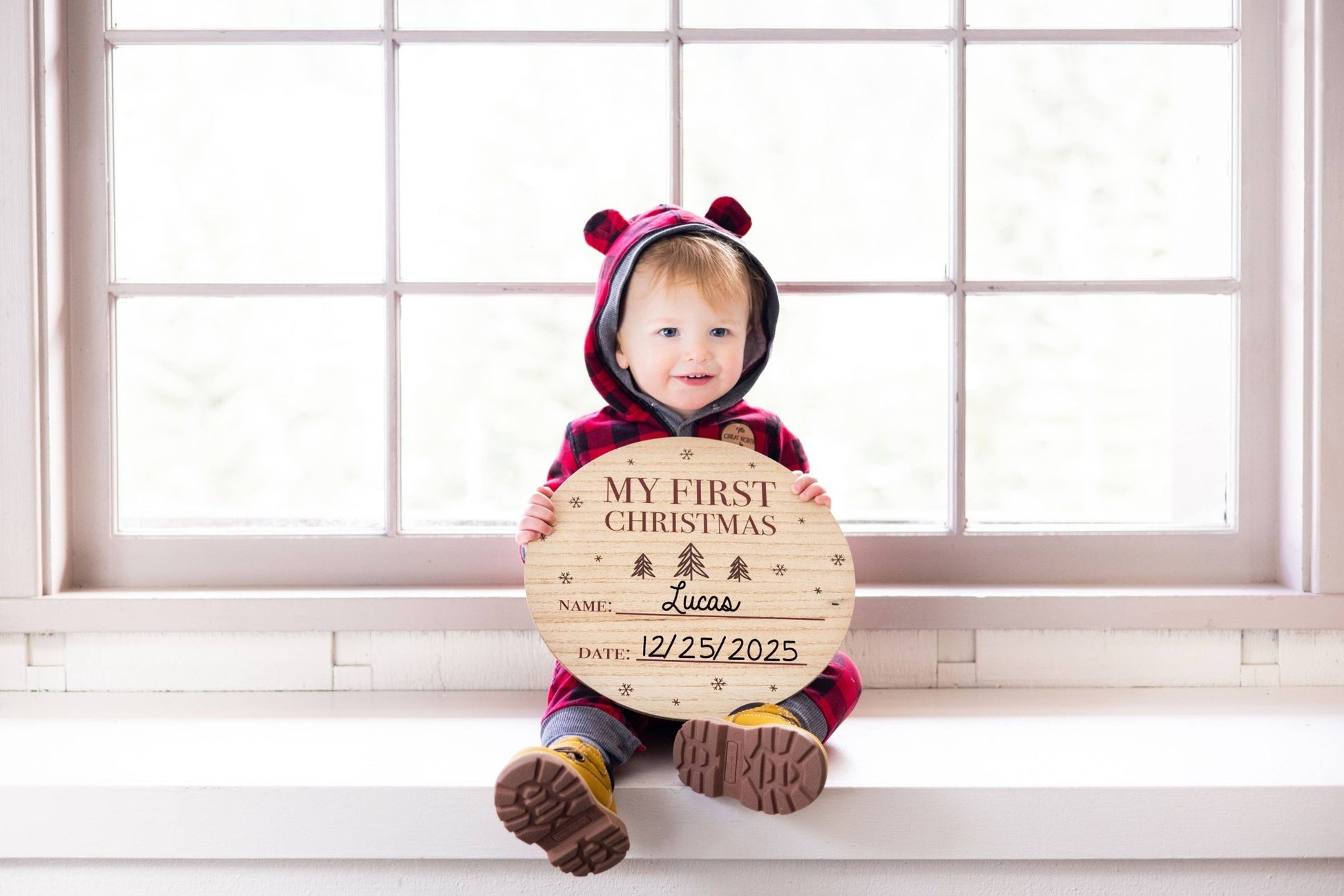 My First Christmas Wooden Holiday Photo Prop Sign - Baby Blossom Company