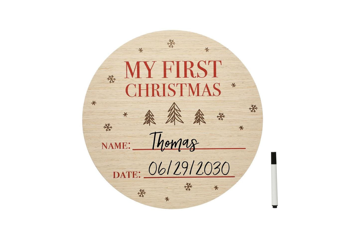 My First Christmas Wooden Holiday Photo Prop Sign - Baby Blossom Company