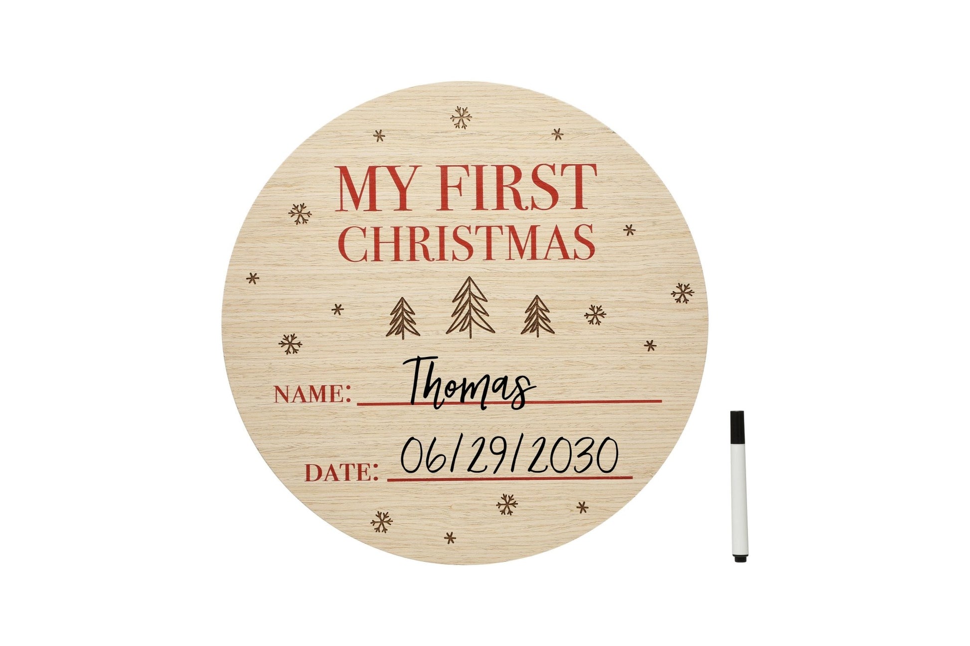 My First Christmas Wooden Holiday Photo Prop Sign - Baby Blossom Company