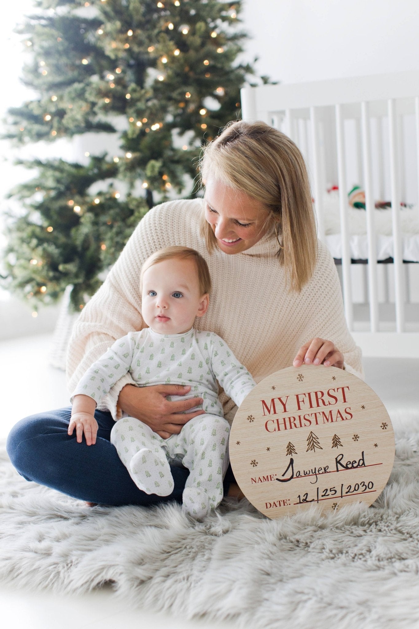 My First Christmas Wooden Holiday Photo Prop Sign - Baby Blossom Company