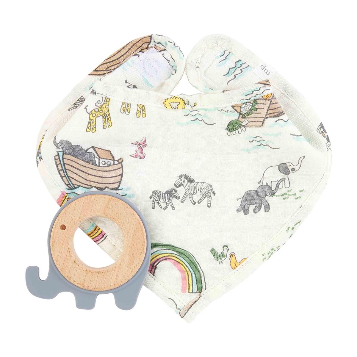 Noah's Ark Bib and Teether Set - Baby Blossom Company